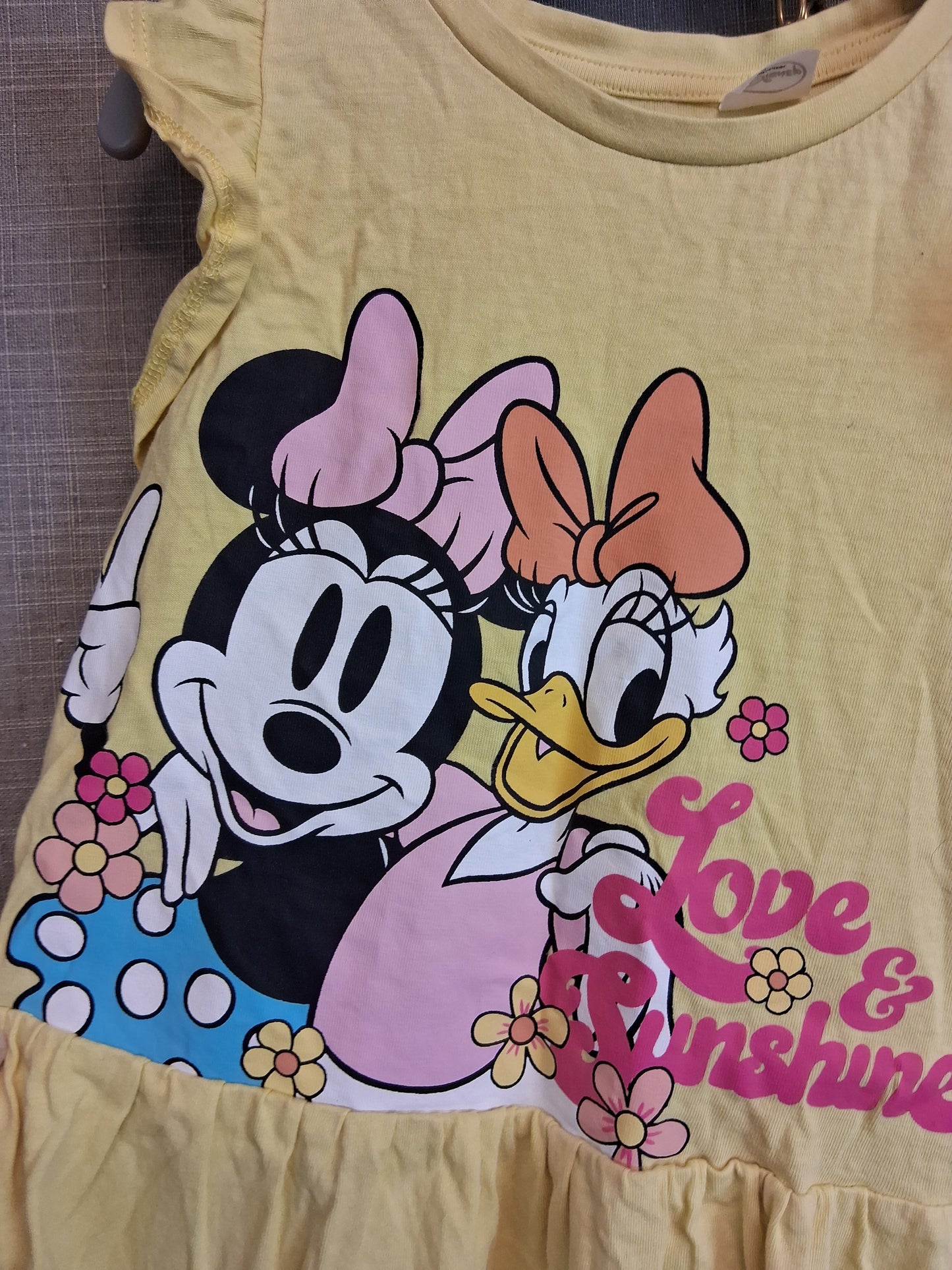Primark Disney Minnie Mouse and Daisy Sundress Yellow Sleeveless Age 2-3 Years