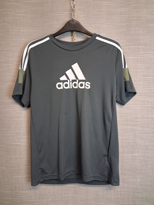 Adidas Boys Grey Short Sleeve T-Shirt Age 13-14 Years