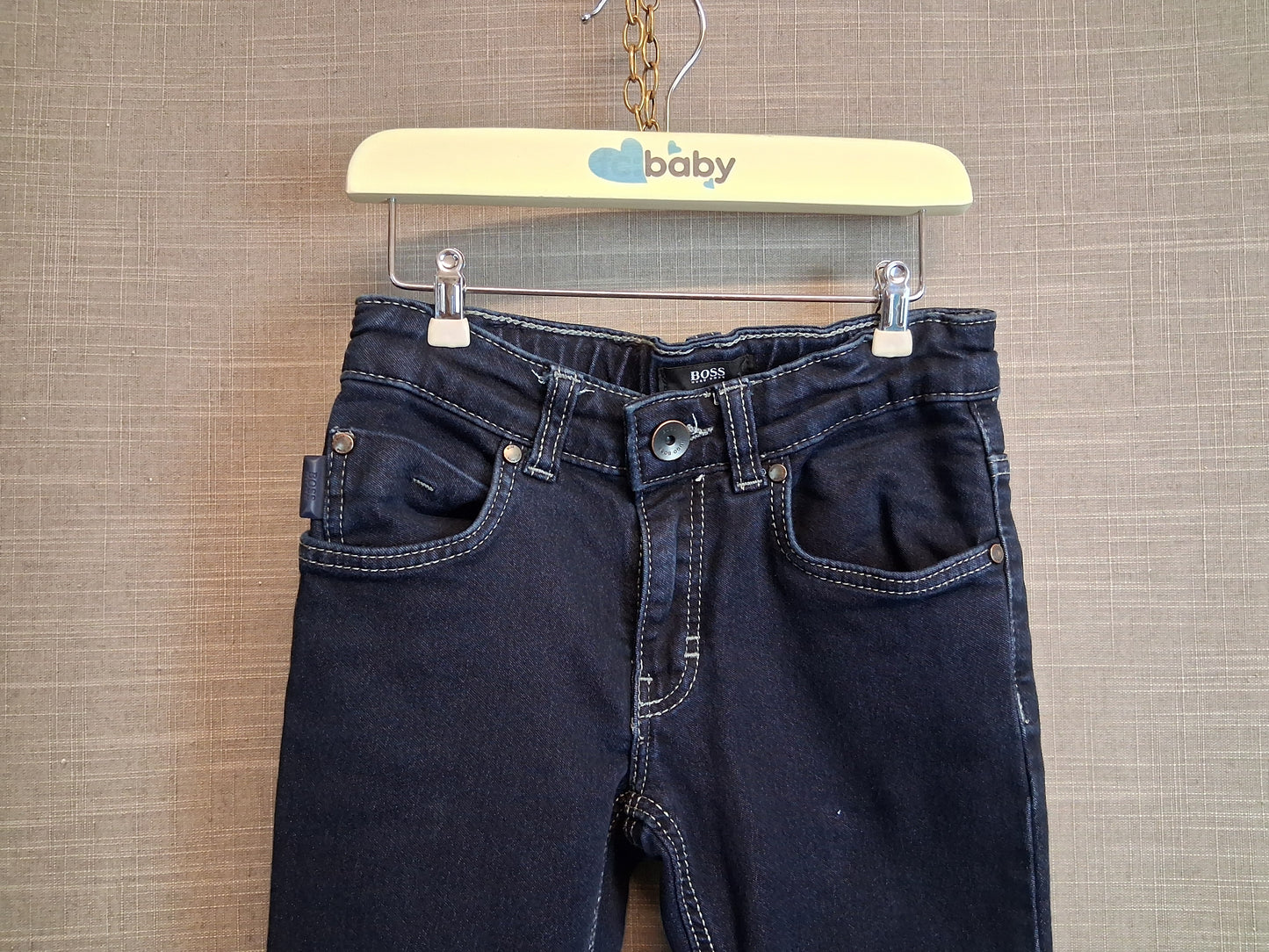 Hugo Boss Boys Skinny Jeans Darkwash Blue Adjustable Waist Age 6 Years