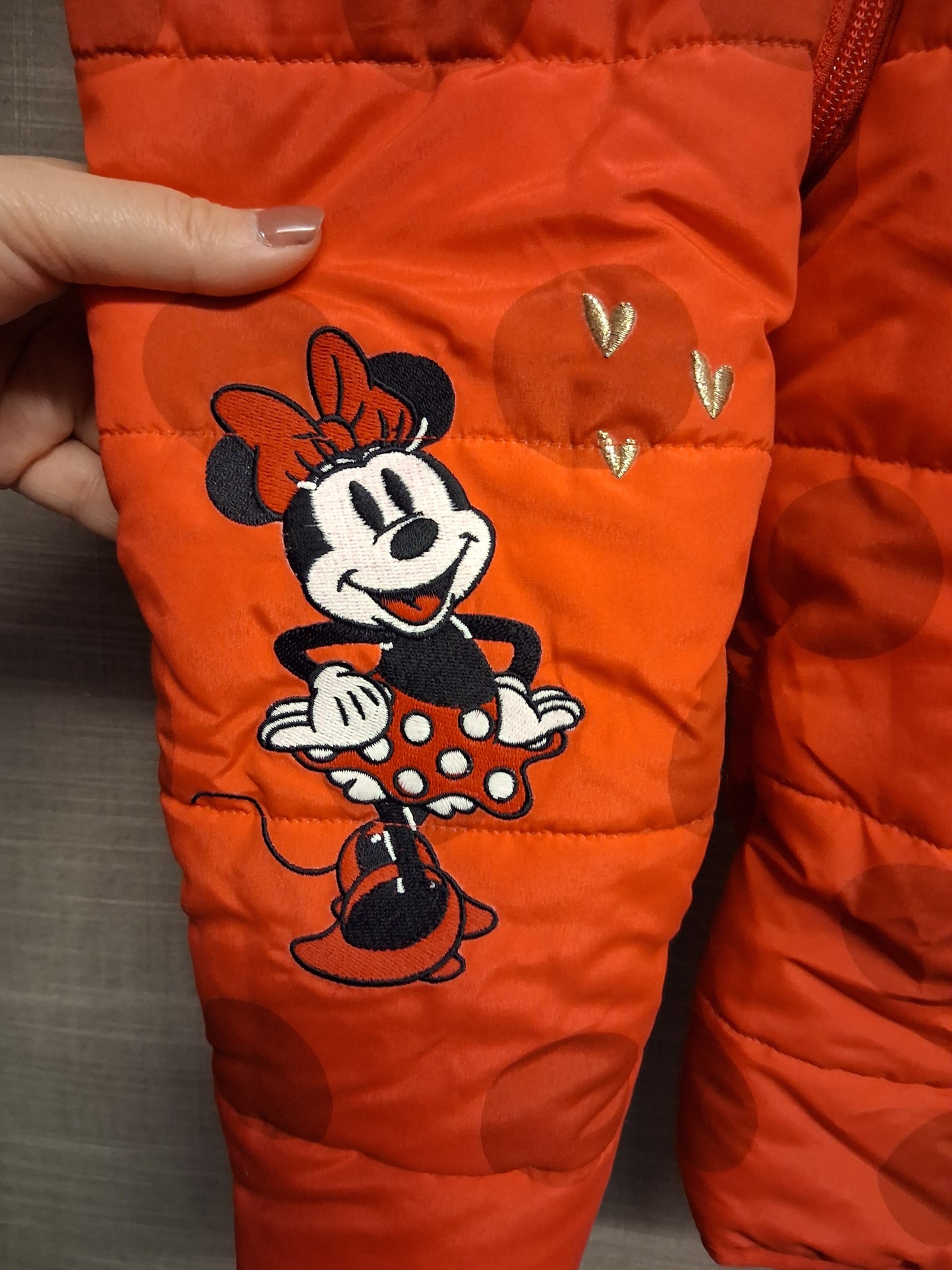 George Disney Minnie Mouse Padded Snowsuit Red Age 12-18 Months New