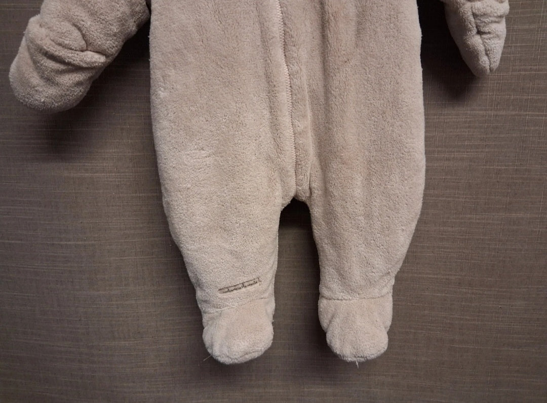 Mama & Papas Unisex Beige Netural Padded Pramsuit Age 3-6 Months