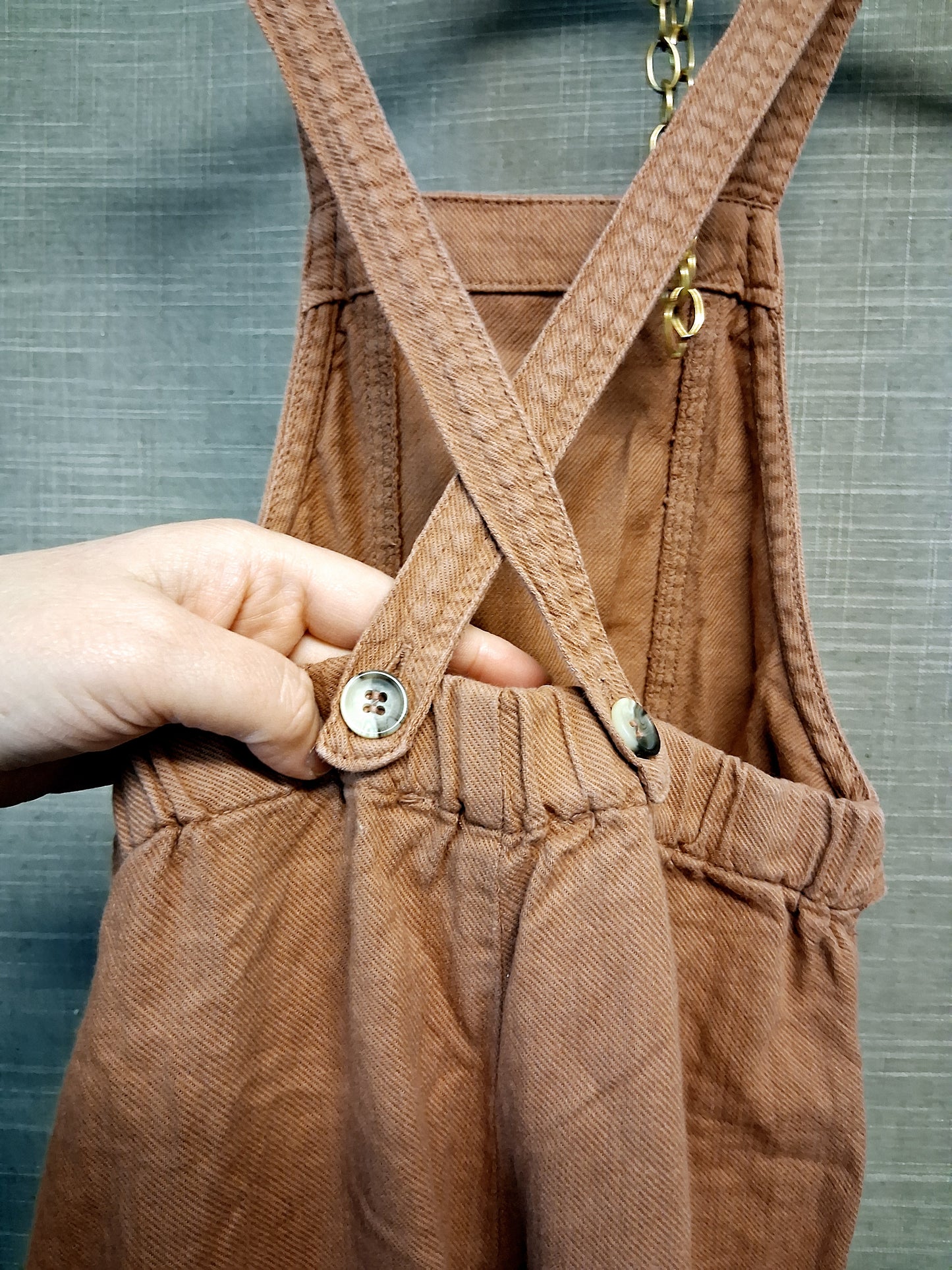 Zara Girls Brown Dungarees Age 4-5 Years 100%Cotton