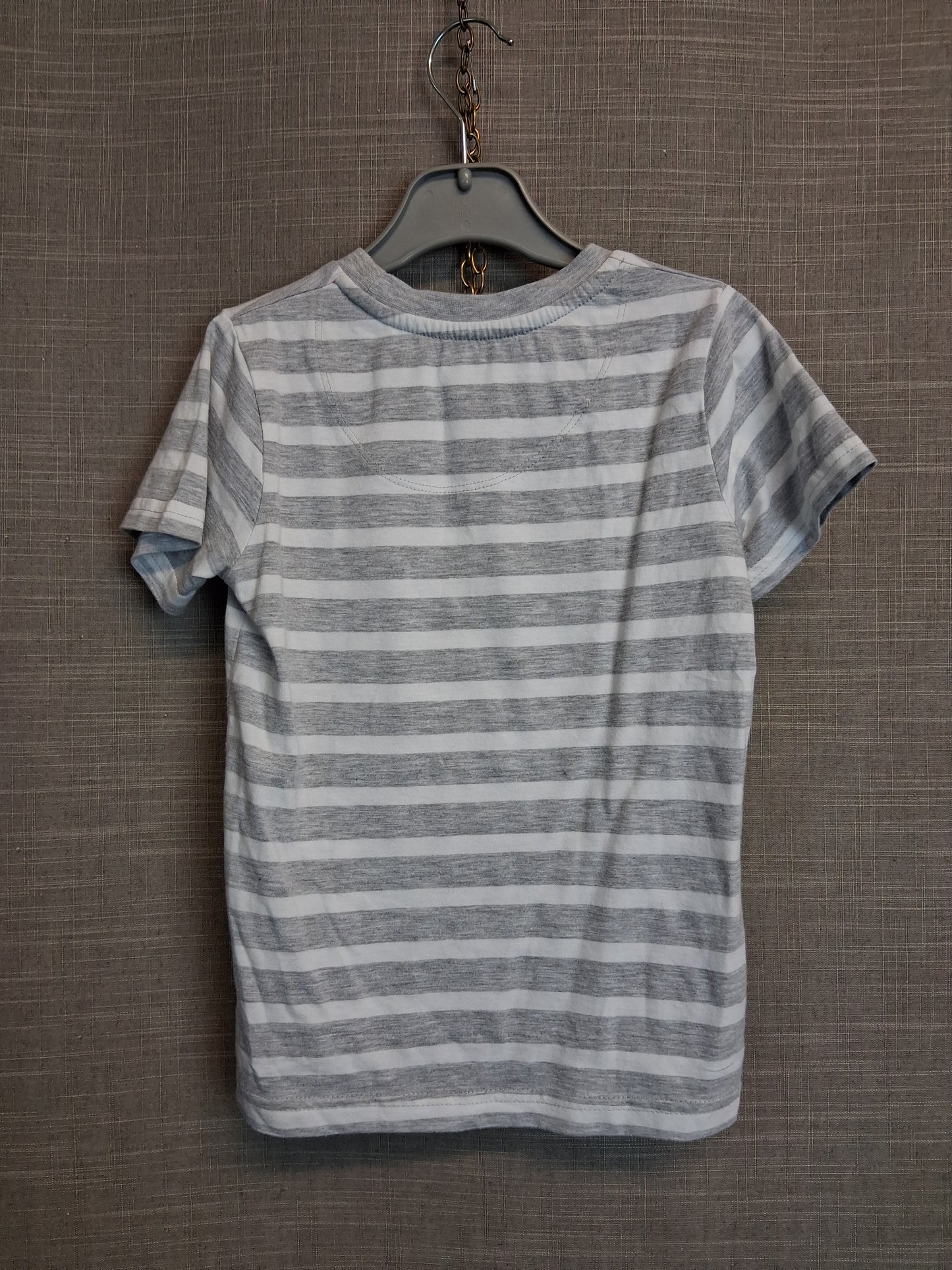 Mr Bean Boys T-Shirt Grey Striped Graphic Print Age 5 Years
