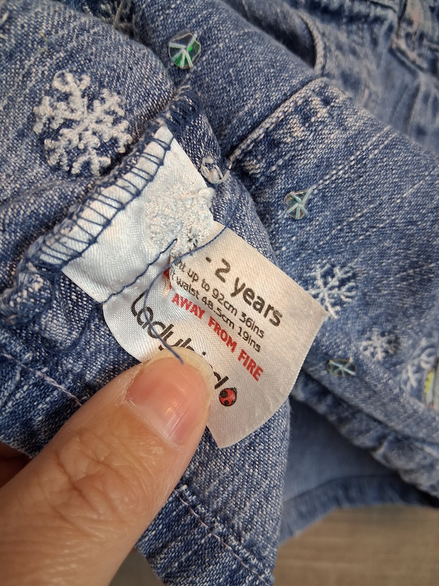 Ladybird Vintage Fifi and the Flowertots Denim Pinafore Dress Age 1-2 Years