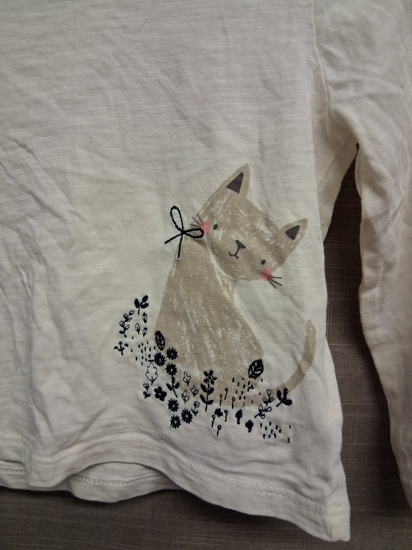 Mothercare Girls Cat Theme Long Sleeve T-Shirt Age 9-12 Months