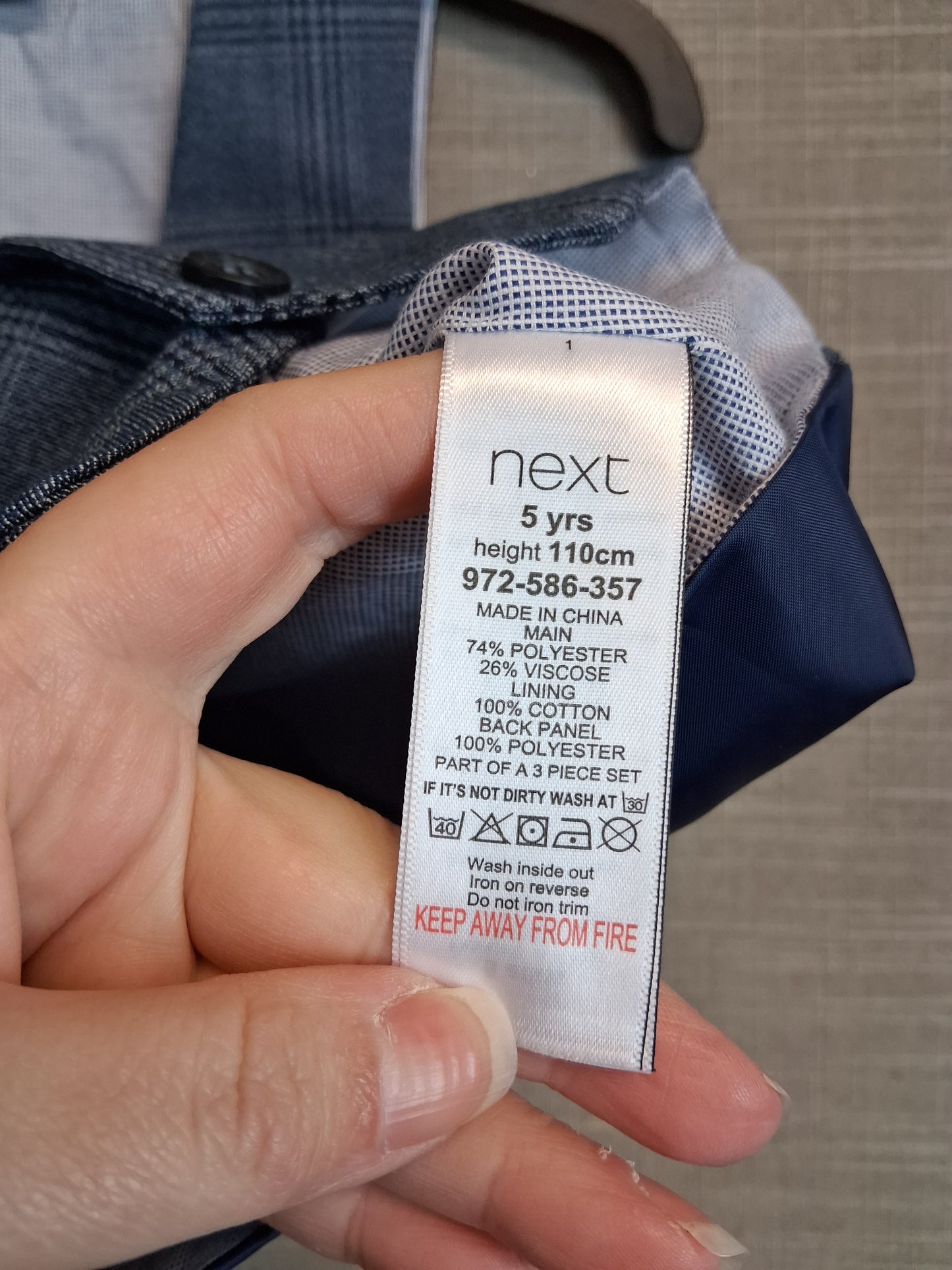 Next Boys Blue Check Waistcoat Age 5 Years