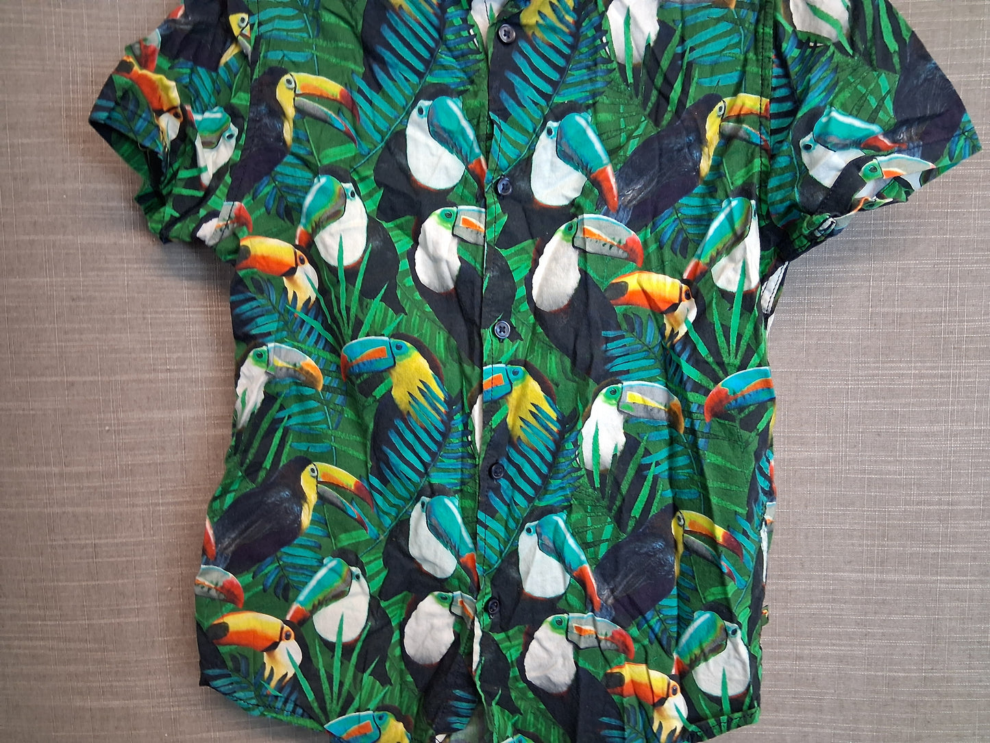 Next Boys Summer Shirt Age 9 Years Toucan Print Green