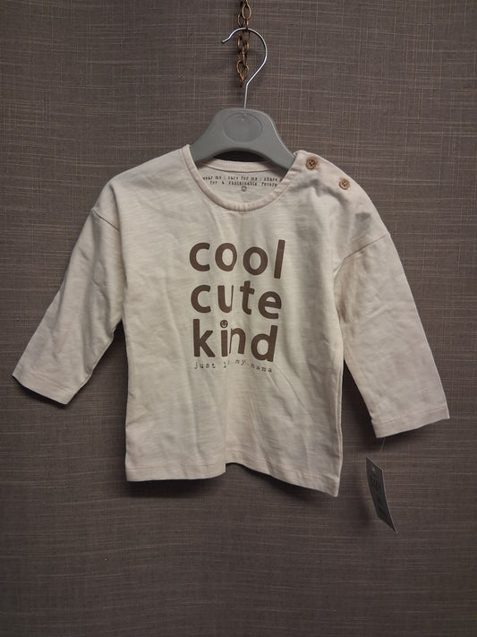 George Boys T-Shirt Long Sleeve Beige Age 6-9 Months New
