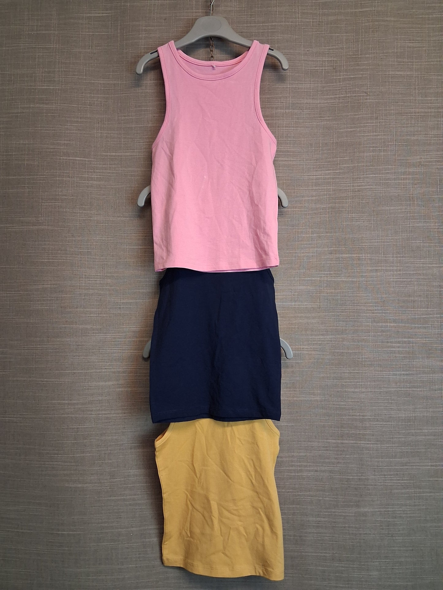 George Girls Pack of 3 Vest Tank Tops Age 6-7 Years Multicolour