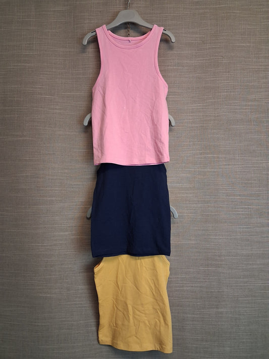 George Girls Pack of 3 Vest Tank Tops Age 6-7 Years Multicolour