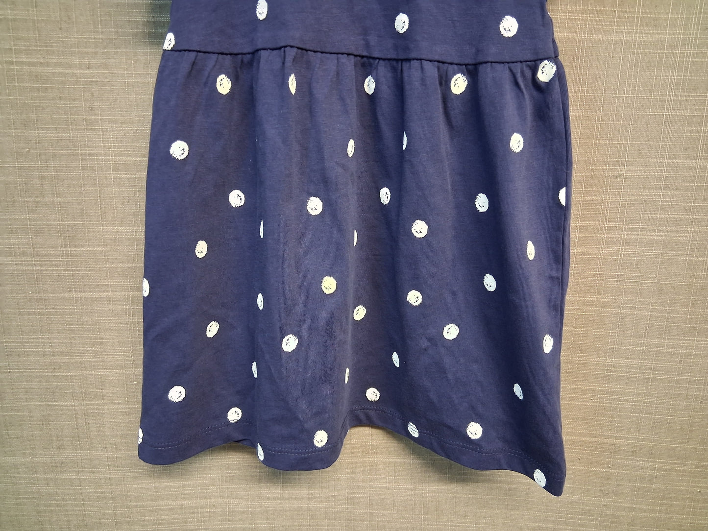 George Girls Blue Spotty A Line Dress Jersey Age 9-12 Months