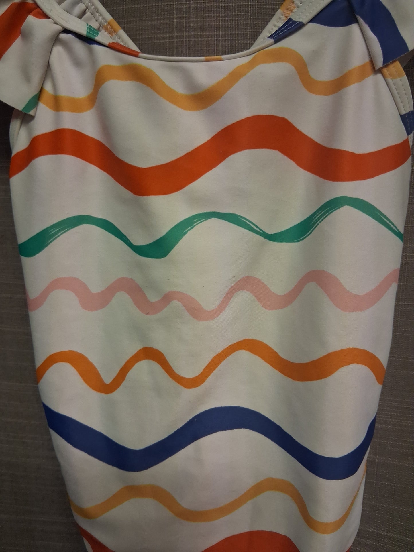 Next Girls White Striped Swimsuit One Piece Age 3-4 Years