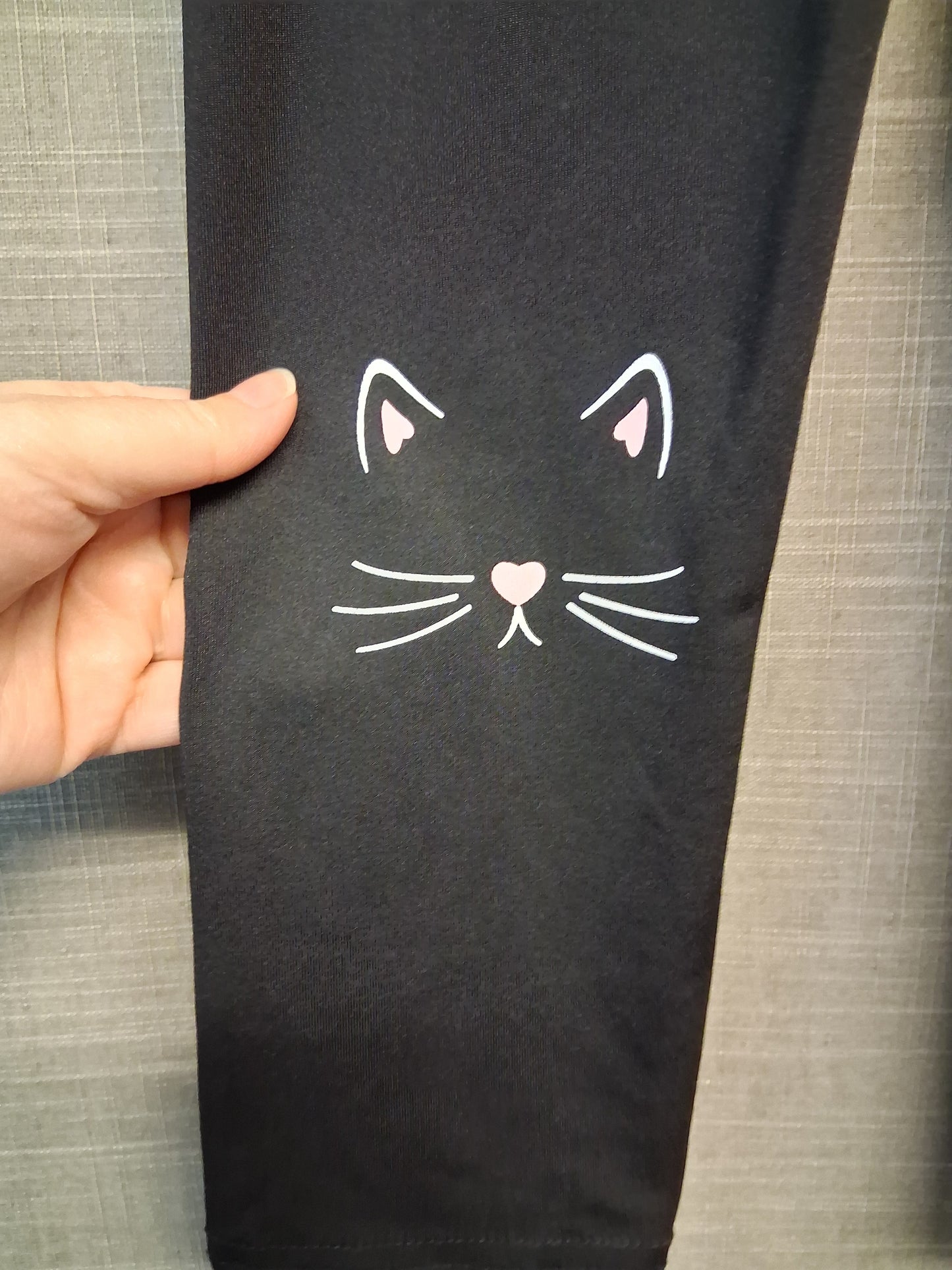 Shein Girls Black Leggings Cat Print Age 6 Years
