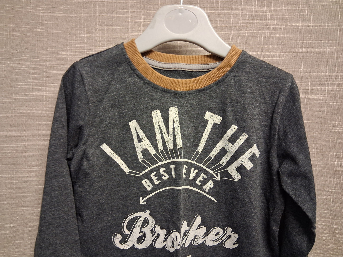 Next Boys Grey Long Sleeve T-Shirt 'I'm the best brother' Age 18-24 Months