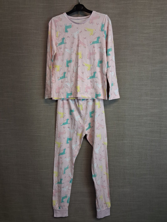 George Girls Pink Unicorn Pyjamas PJs Set Age 9-10 Years