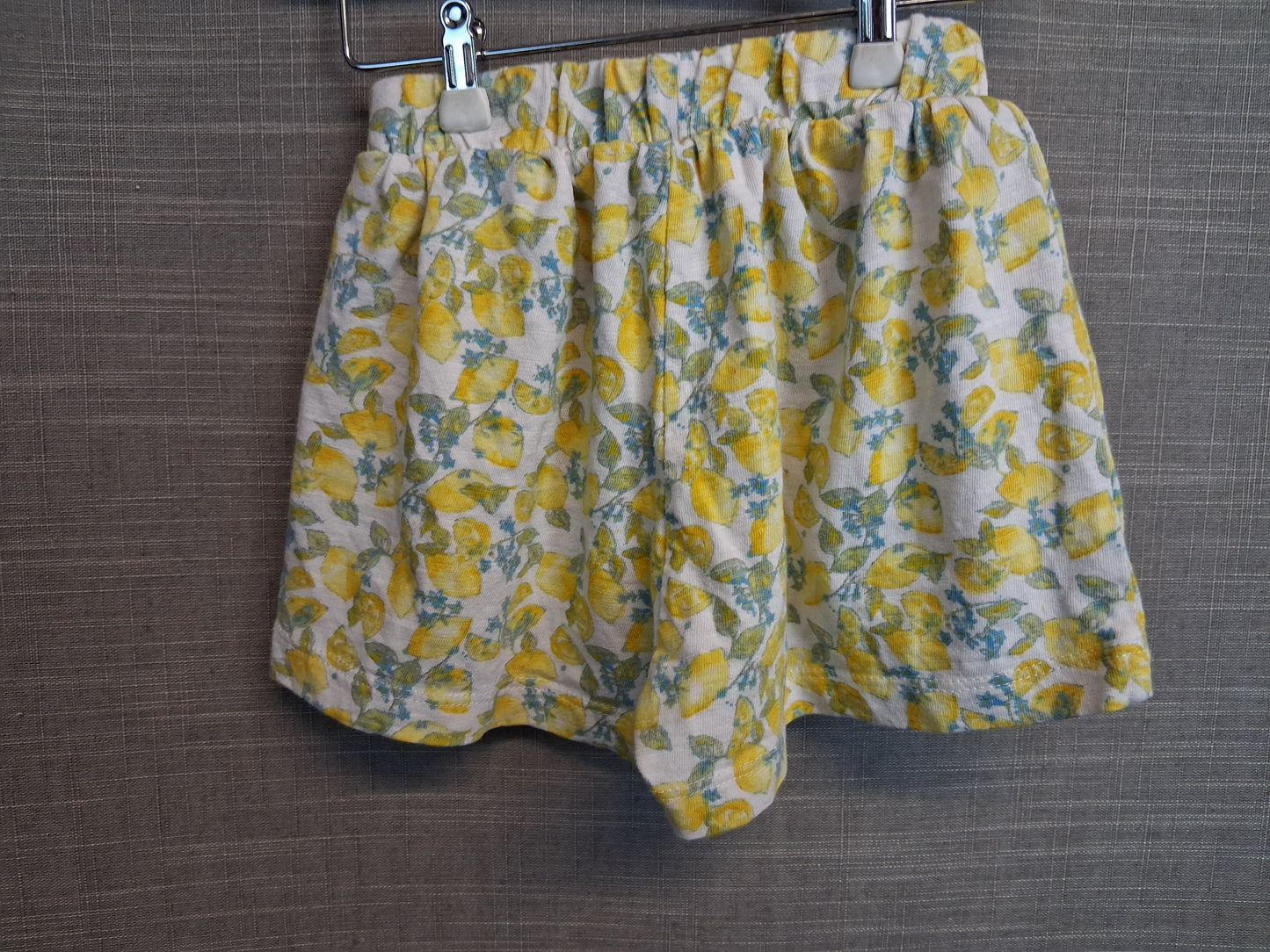 Next Girls Yellow Lemon Print Jersey Shorts Age 6-9 Months