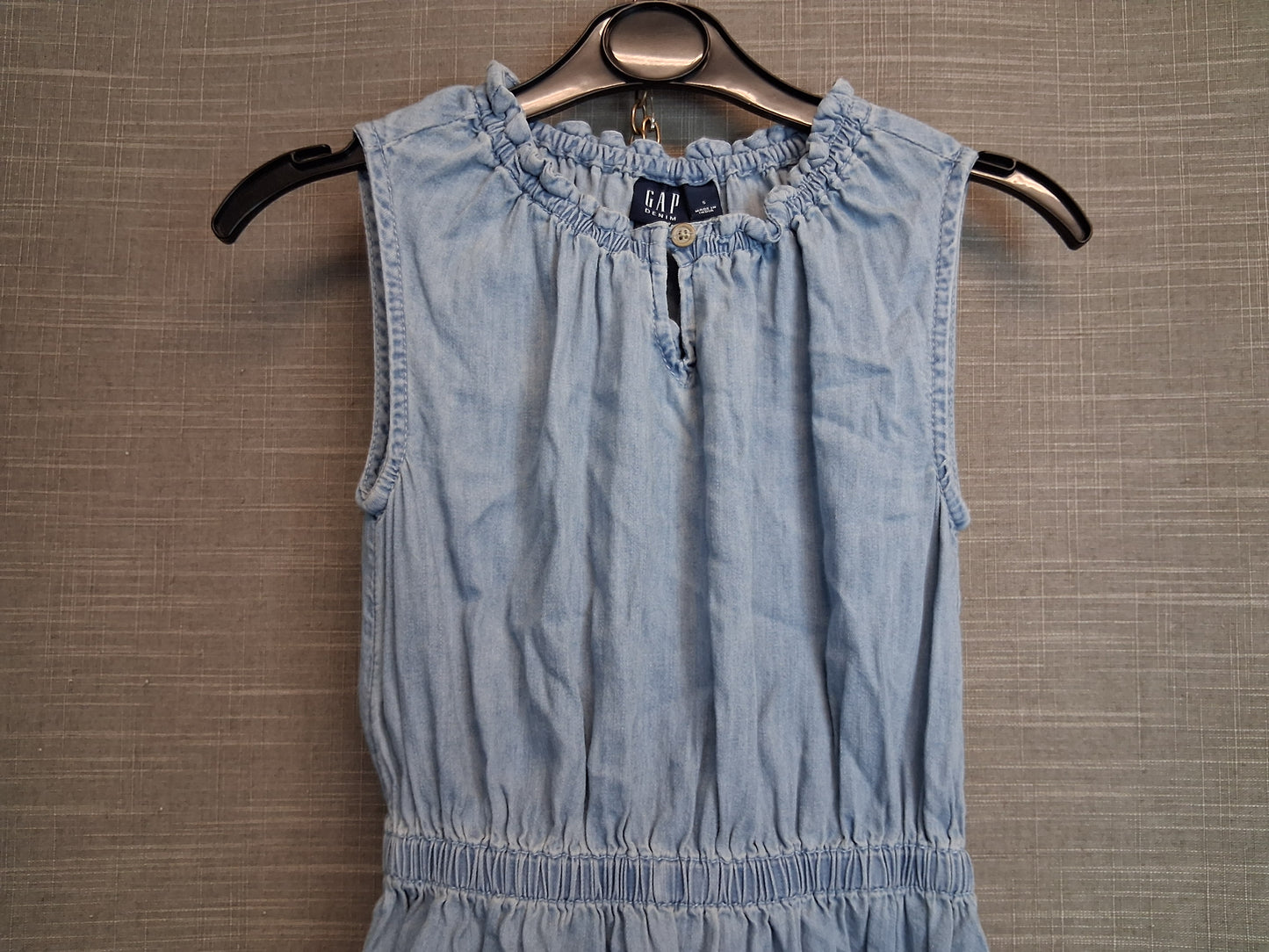 Gap Girls Blue Chambray Denim Sleeveless Dress Age 6-7 Years