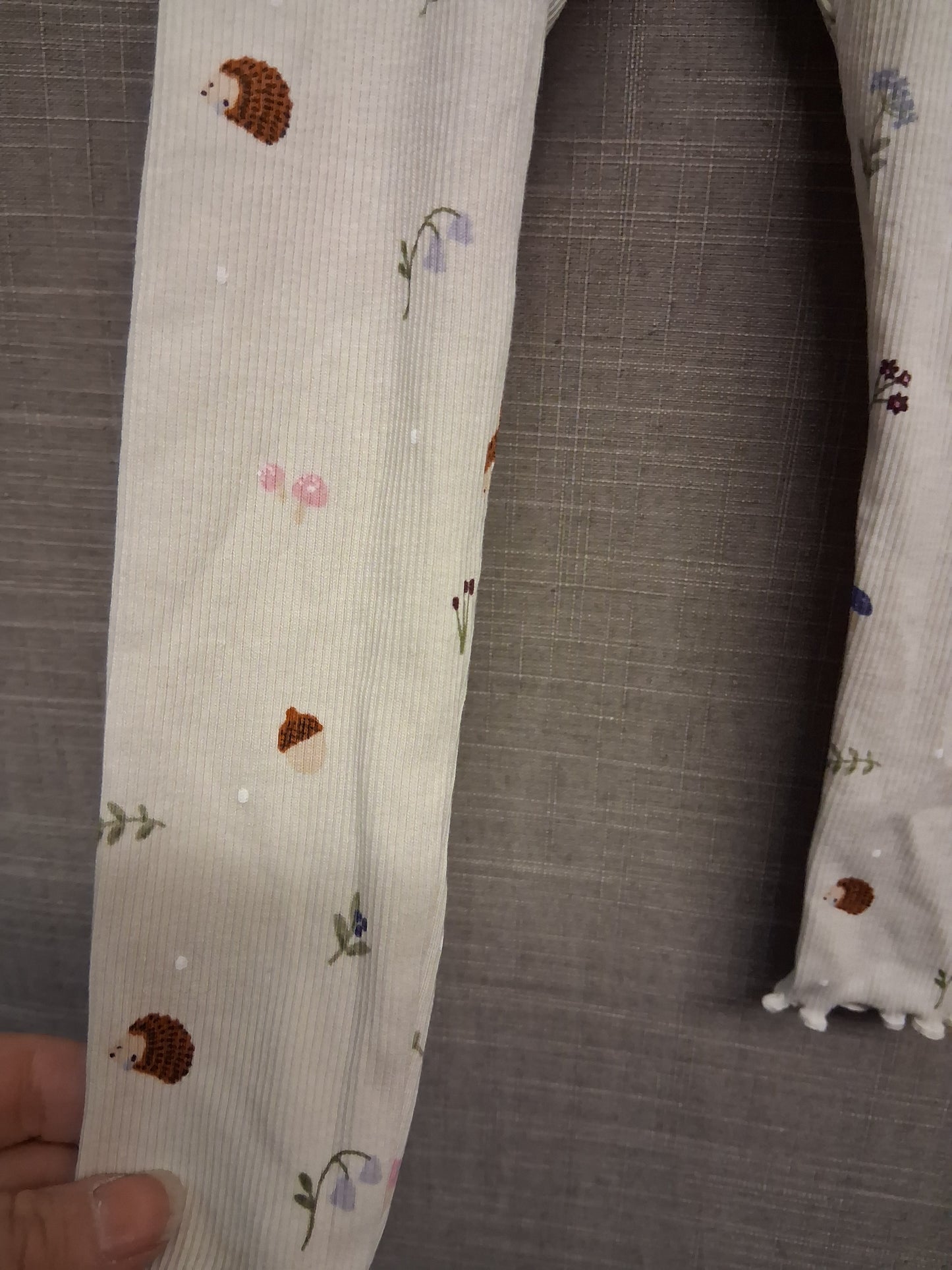 George Girls Cream Hedgehog Leggings Age 12-18 Months New