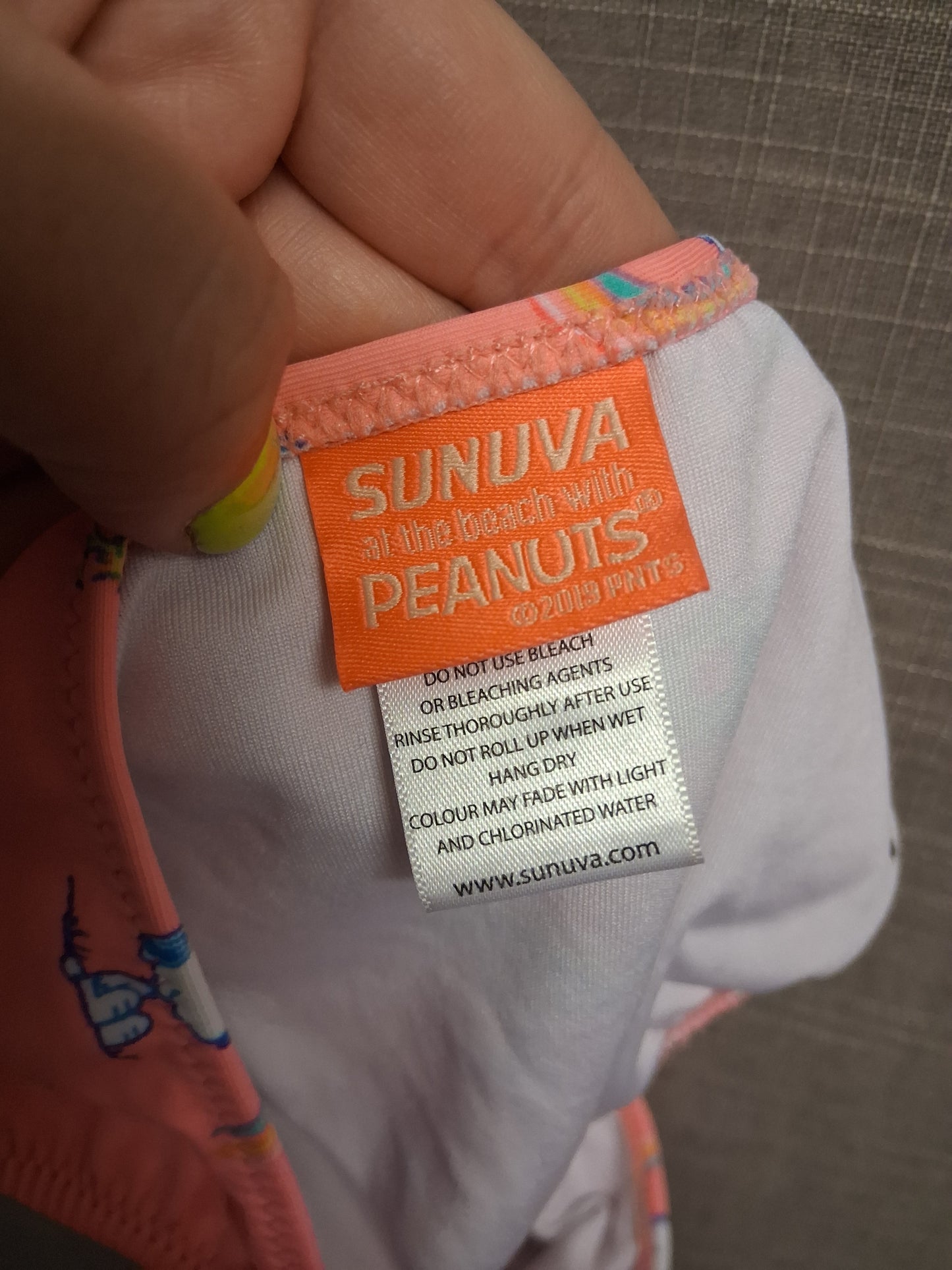 Sunuva Peanuts Snoopy Bikini 2 Piece Set Neon Pink Age 9-10 Years