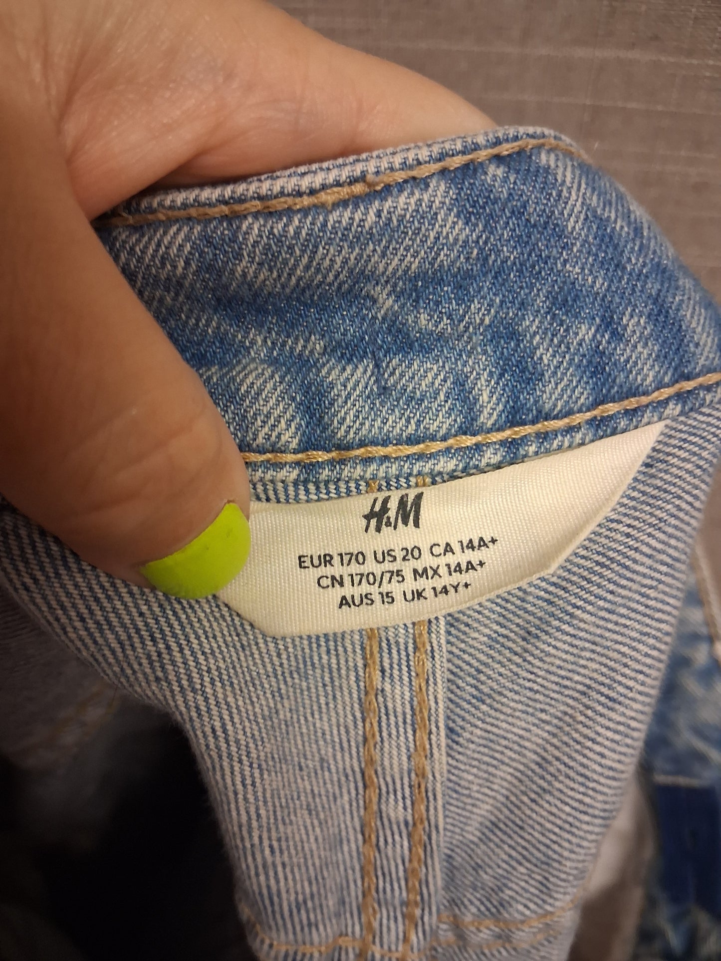 H&M Girls Blue Distressed Denim Shorts Age 14 Years