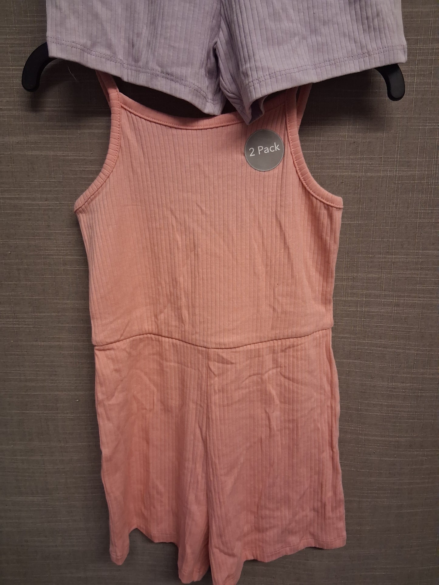George Girls Playsuit 2 Pack Lilac and Peach Jersey Age 6-7 Years