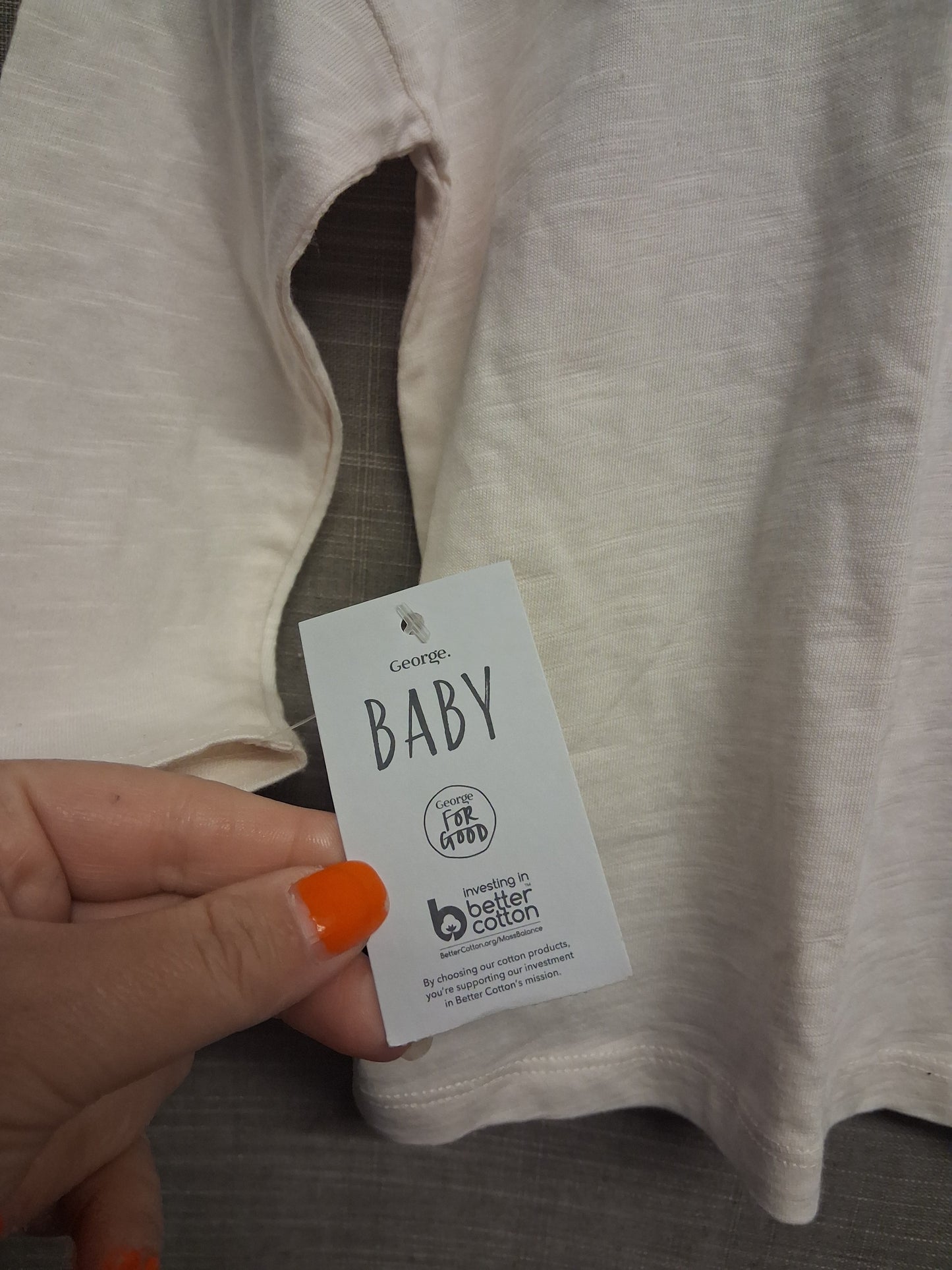 George Boys T-Shirt Long Sleeve Beige Age 6-9 Months New