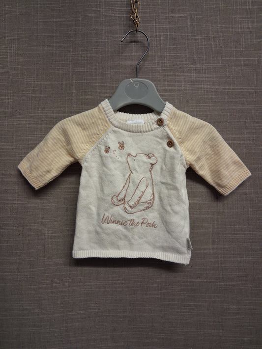 Disney Baby Boys Beige Winnie the Pooh Light Knit Sweater Age Newborn