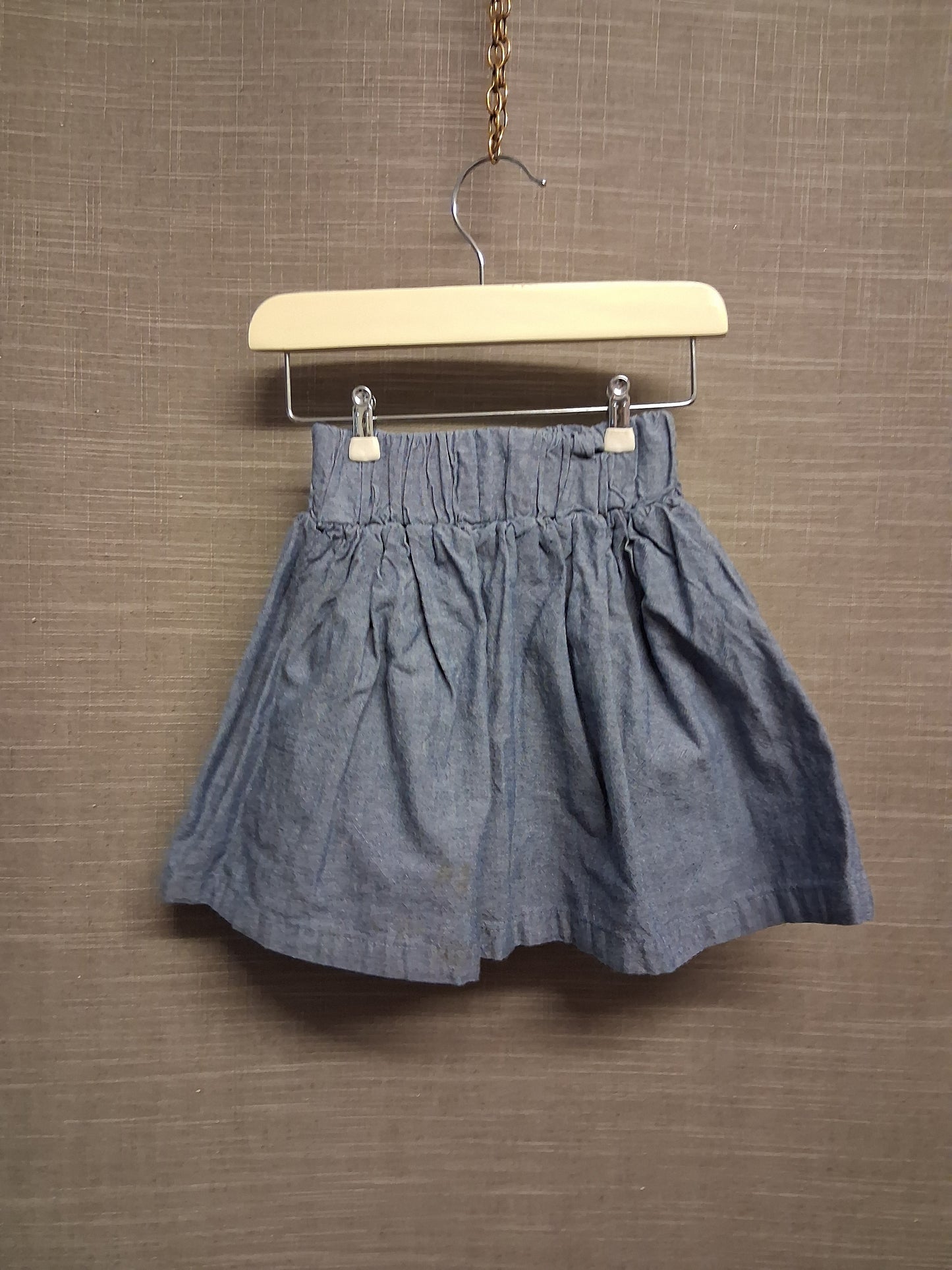 Lilly + Sid Blue Chambray Denim Skirt Lined Pockets Age 2-3 Years