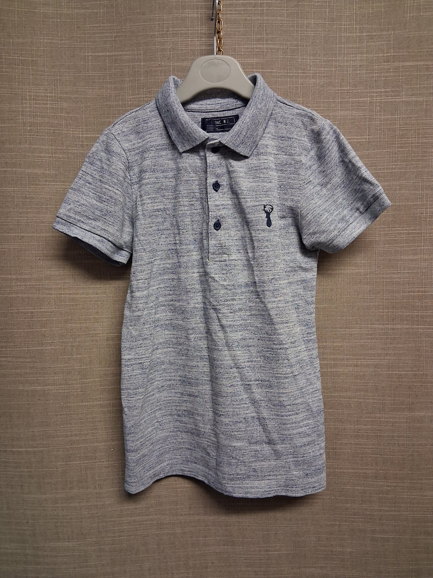 Next Boys Grey Polo T-Shirt Short Sleeve Age 7 Years