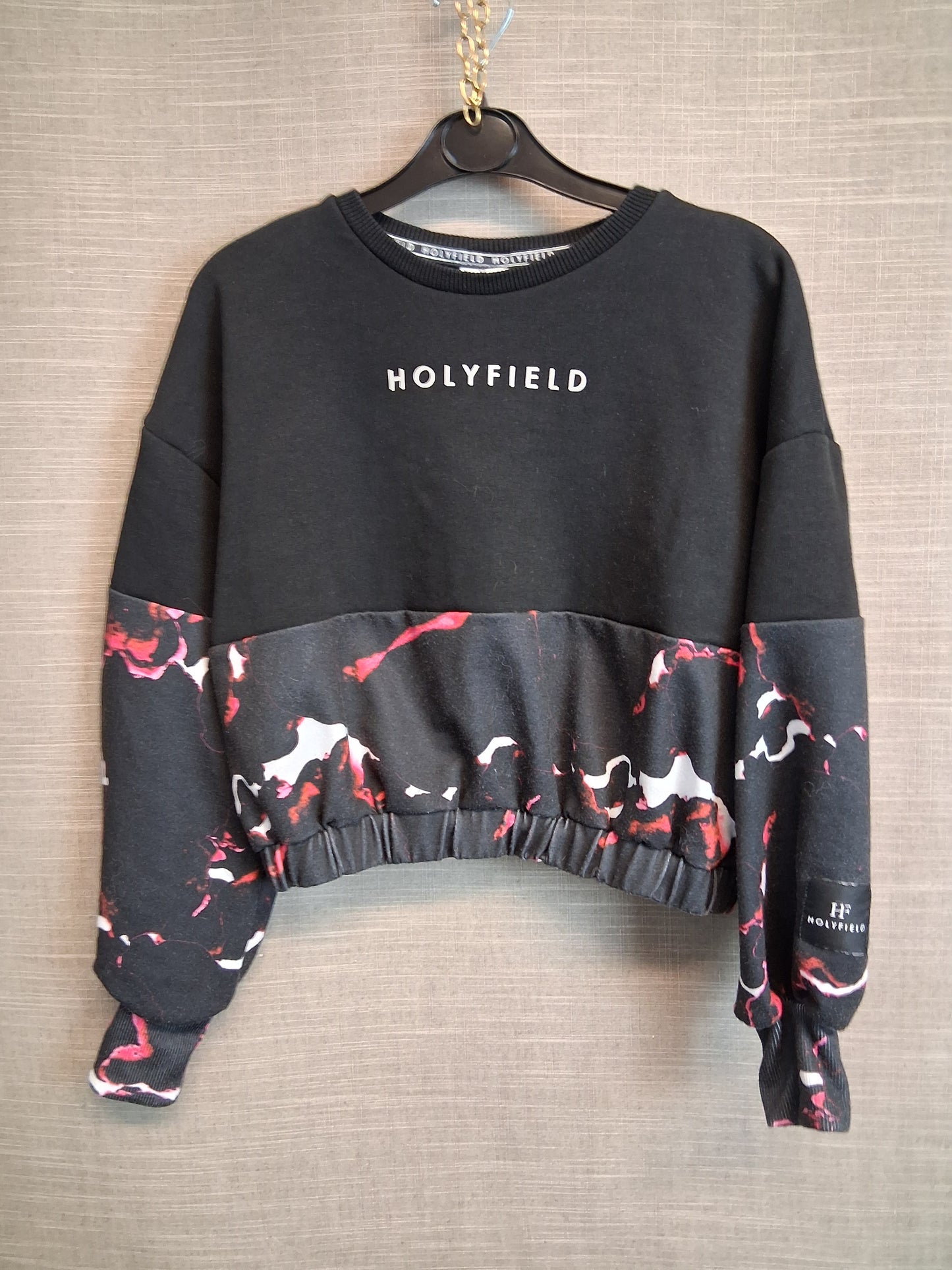 Holyfield Cropped Sweater Black Camoflague Age 8-10 Years