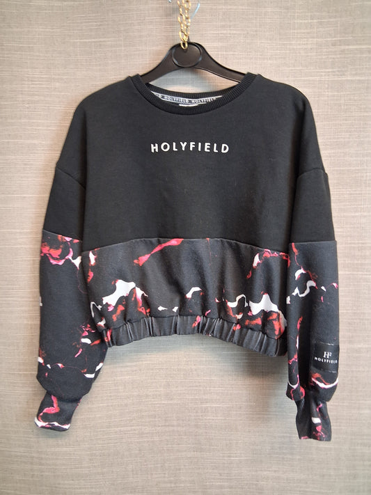 Holyfield Cropped Sweater Black Camoflague Age 8-10 Years