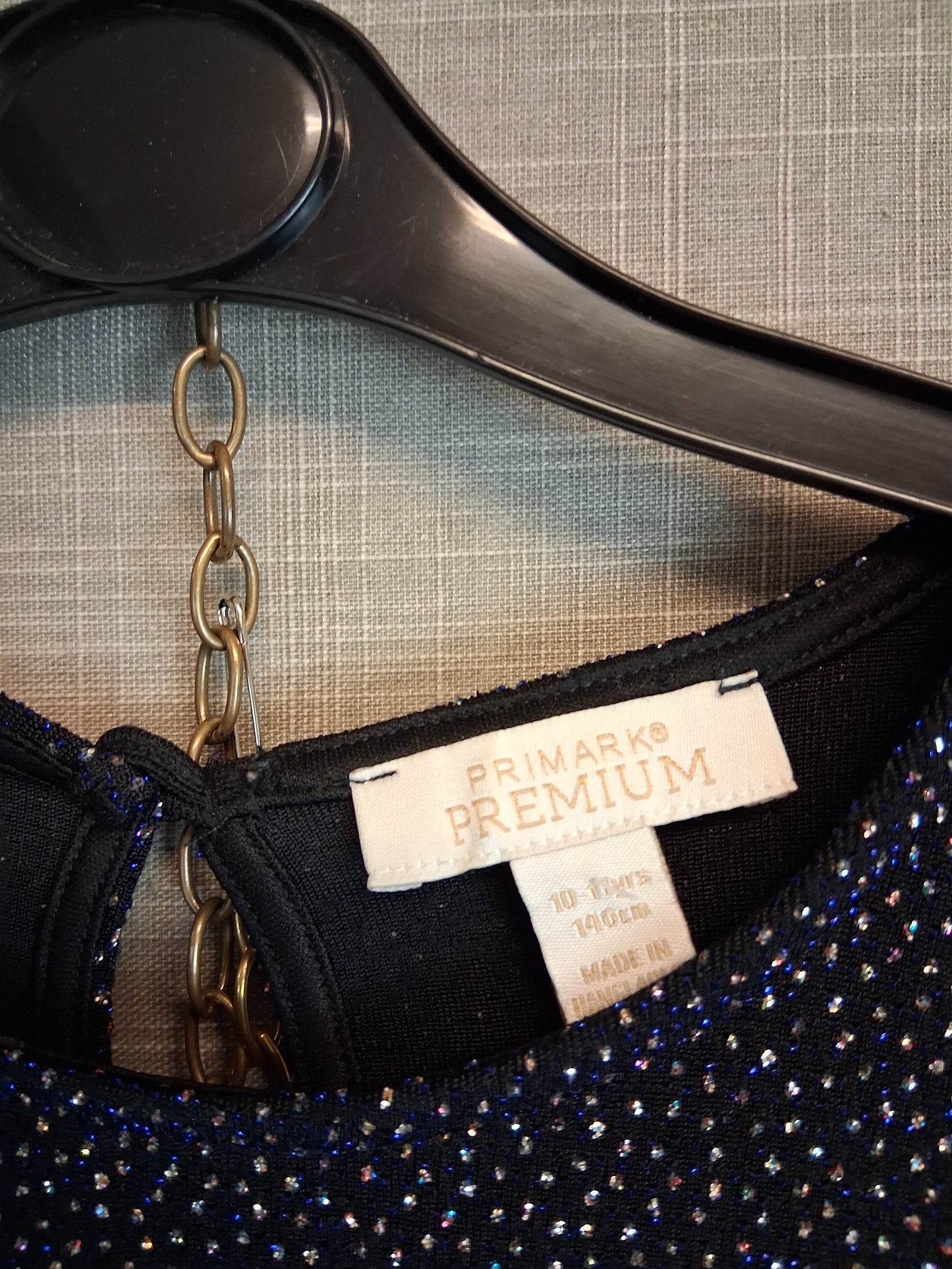Primark Cold Shoulder Navy Sparkly Dress Age 10-11 years