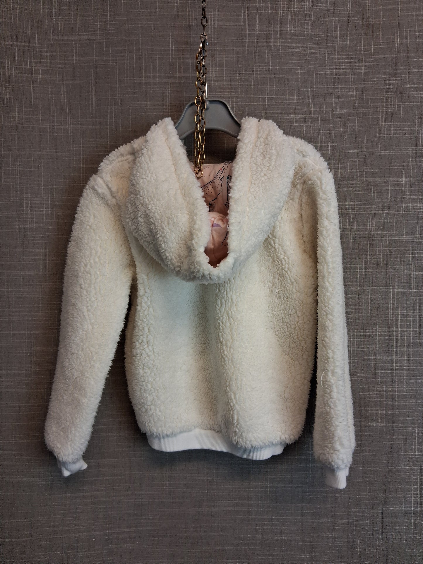 Marks & Spencer Girls Cream Plush Hoodie Age 5-6 Years