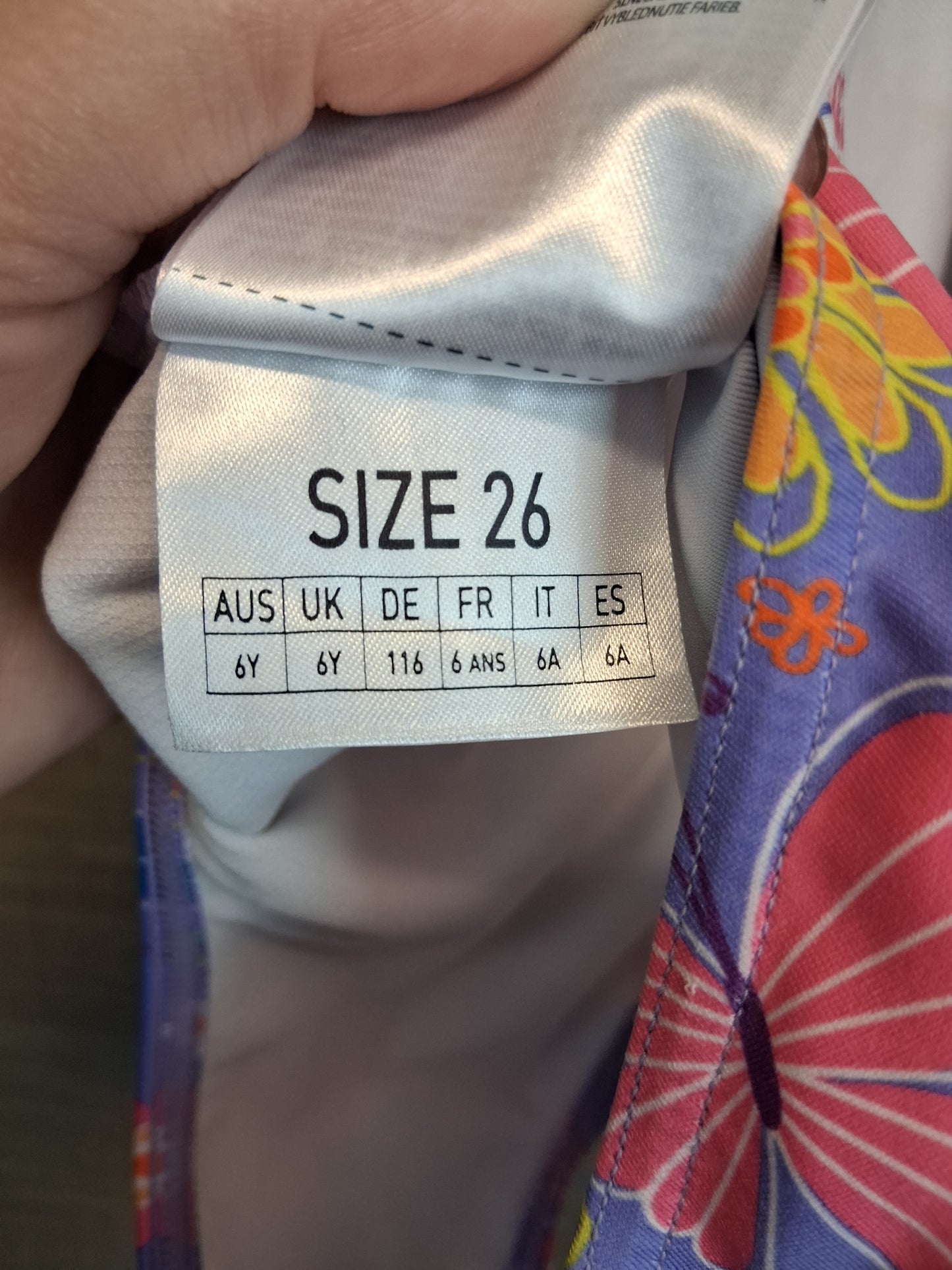 Zoggs Girls Swimsuit Multicolour Floral One Piece Swimsuit Age 6 Years
