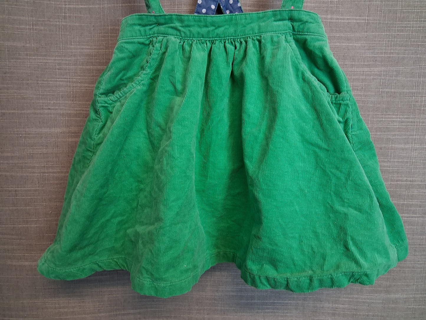 Mini Boden Girls Corduroy Green Pinafore Skirt Age 5-6 Years