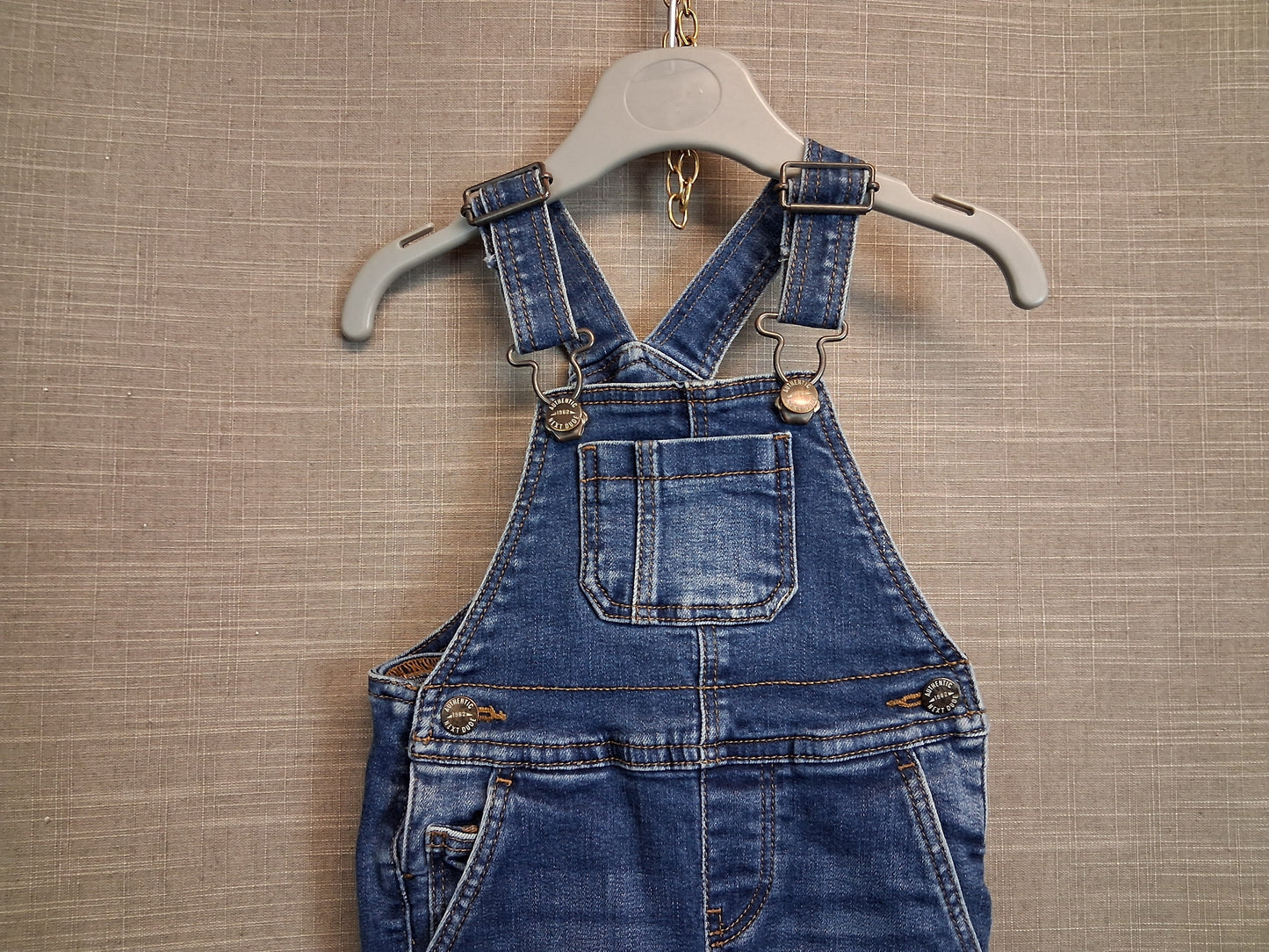 Next Boys Blue Denim Dungarees Age 9-12 Months