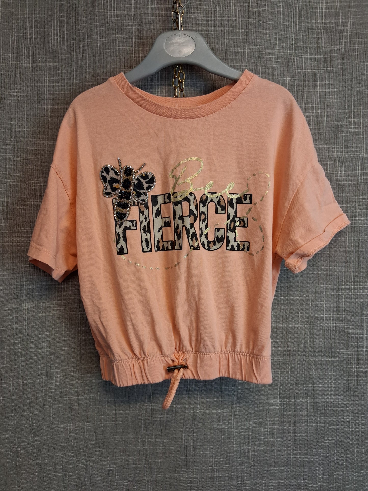 River Island Orange Cropped Short Sleeve T-Shirt Size 7-8 Years