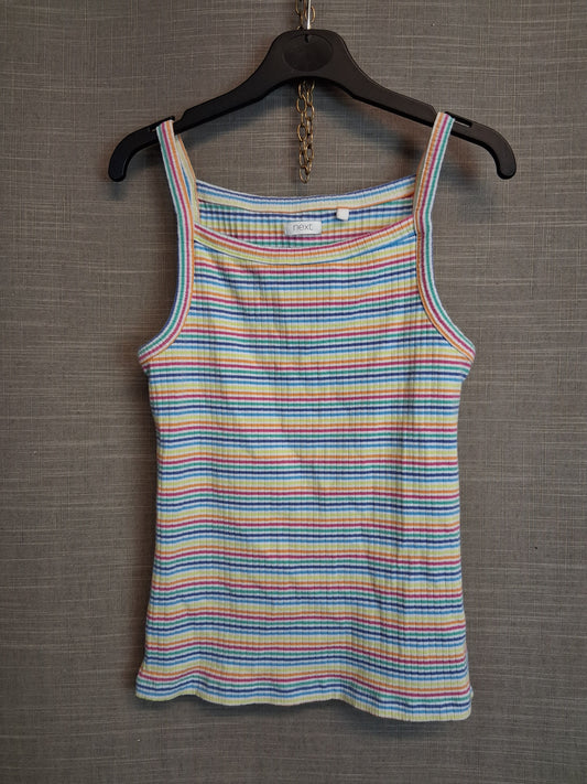 Next Girls Multicolour Striped Vest Tank Top Age 11 Years