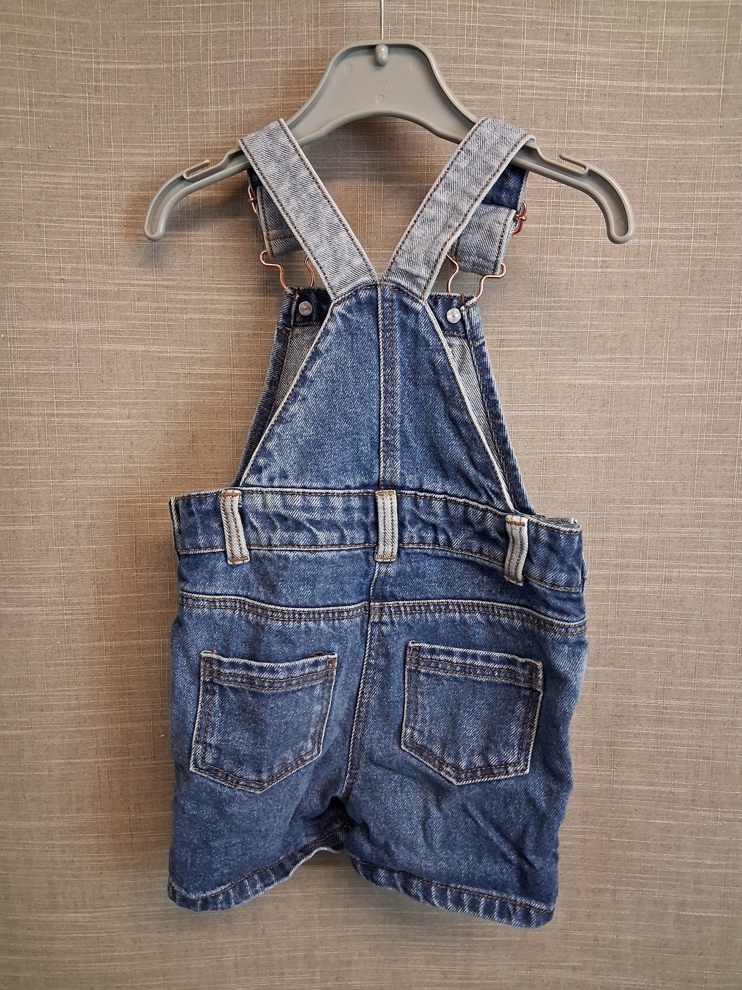 Nutmeg Boys Blue Denim Dungaree Shorts Age 12-18 Months