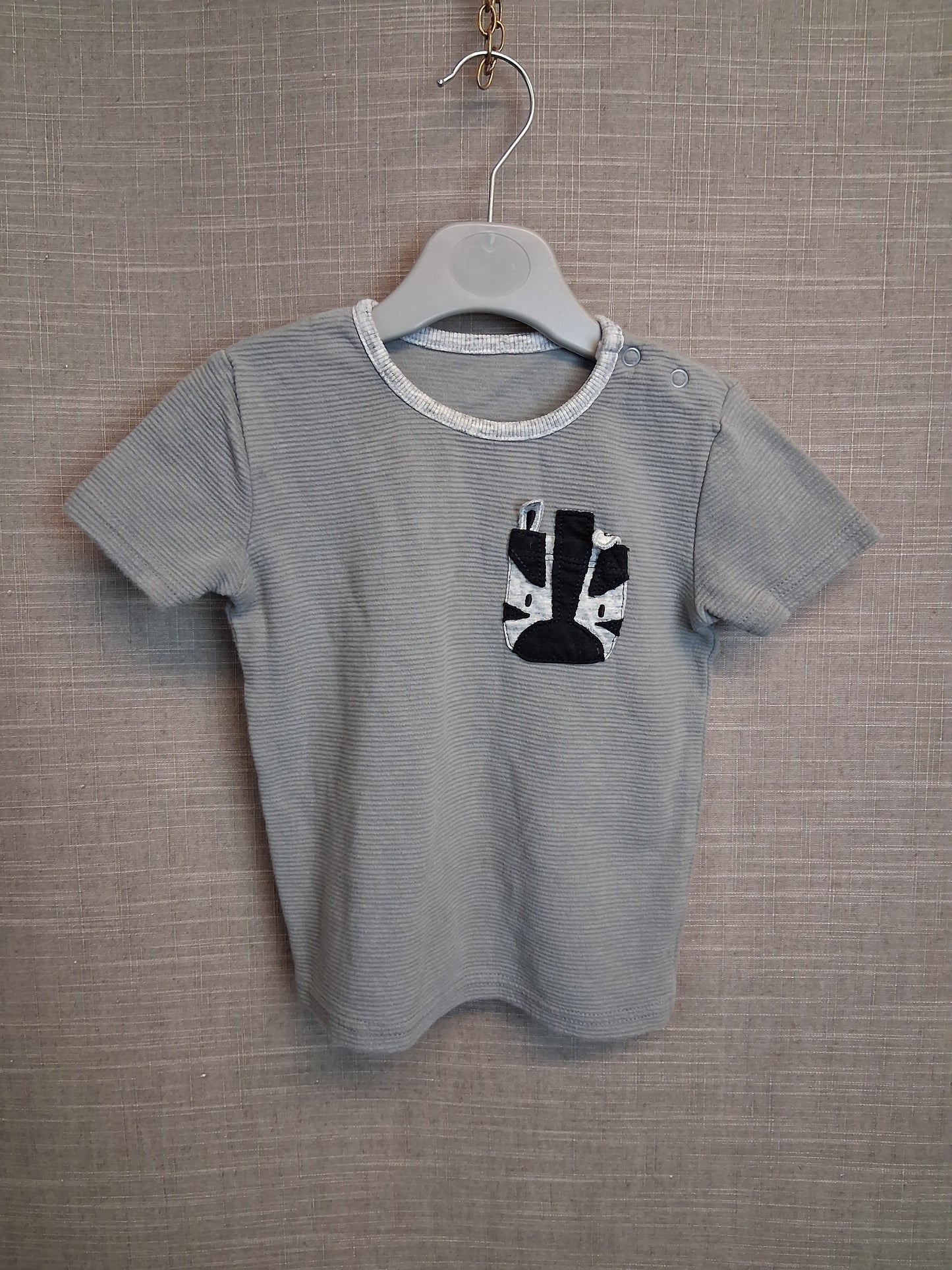 George Boys Grey Short Sleeve T-Shirt Age 12-18 Months Zebra