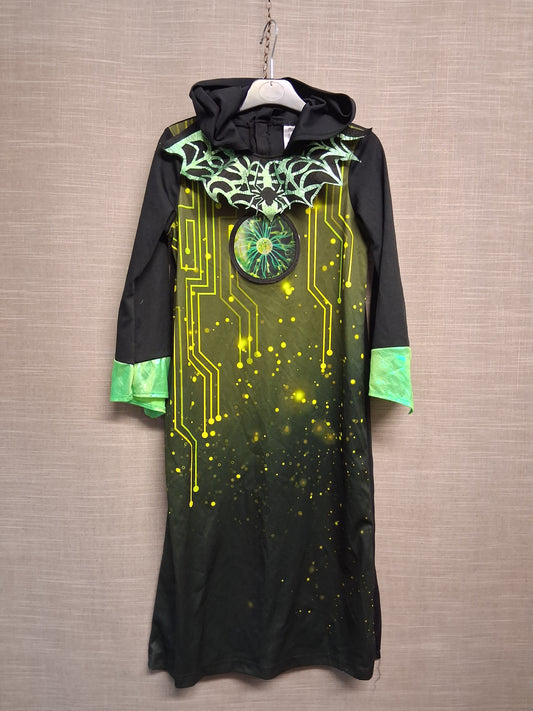 F&F Alien One Piece Costume Black Green Hooded Age 7-8 Years