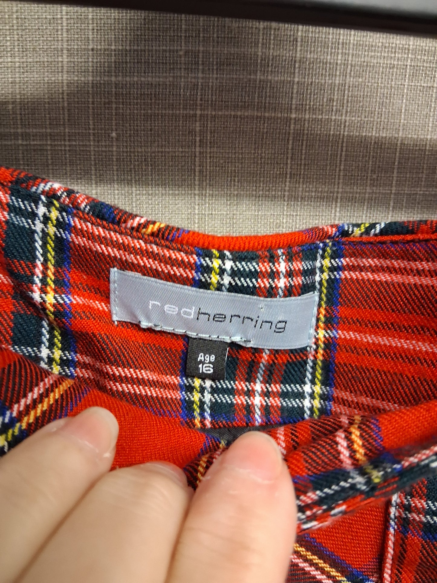 Red Herring Girls Tartan Red Mini Skirt Age 16 Years