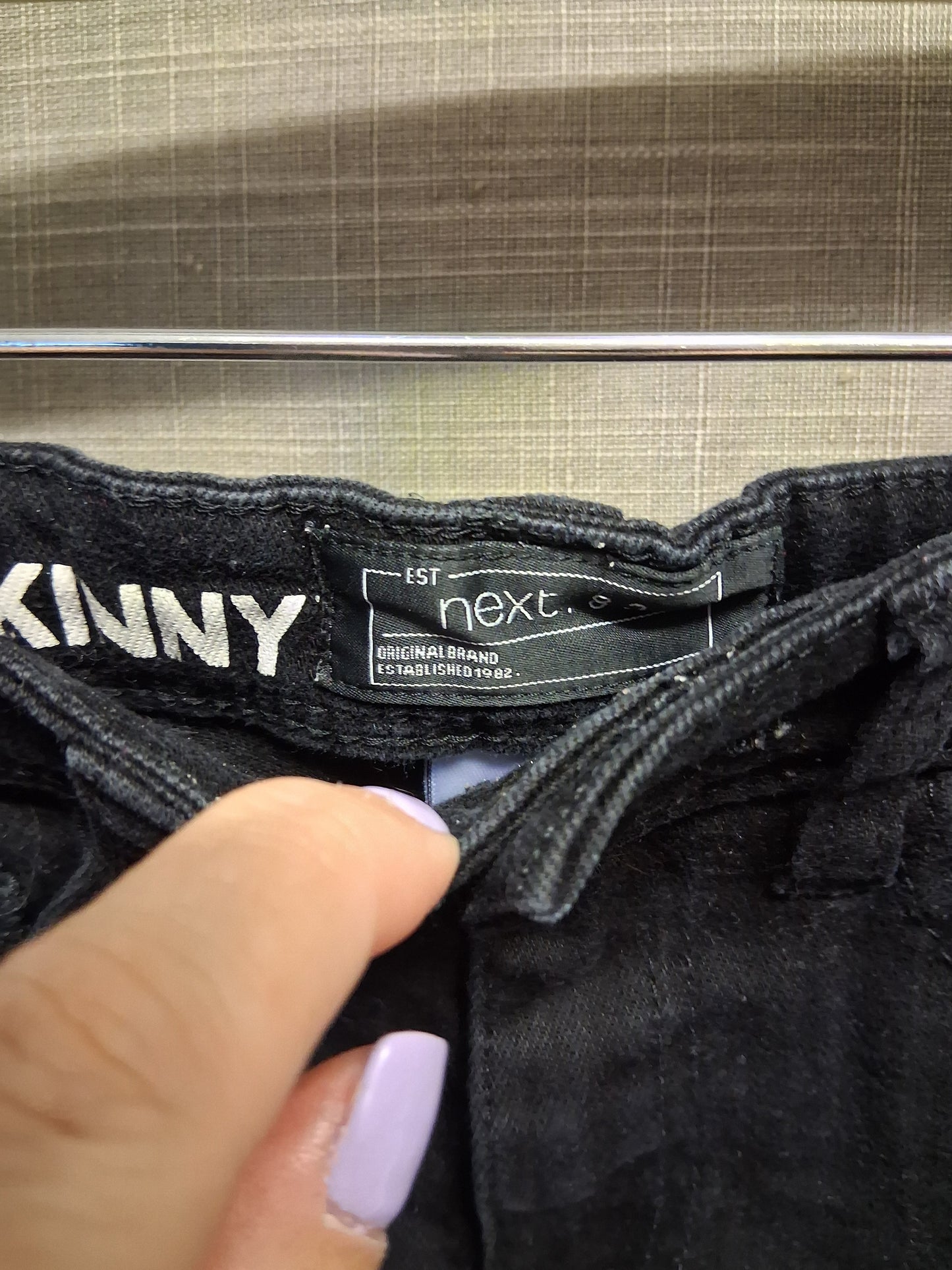 Next Boys Black Skinny Denim Jeans Adjustable Waist Age 3 Years