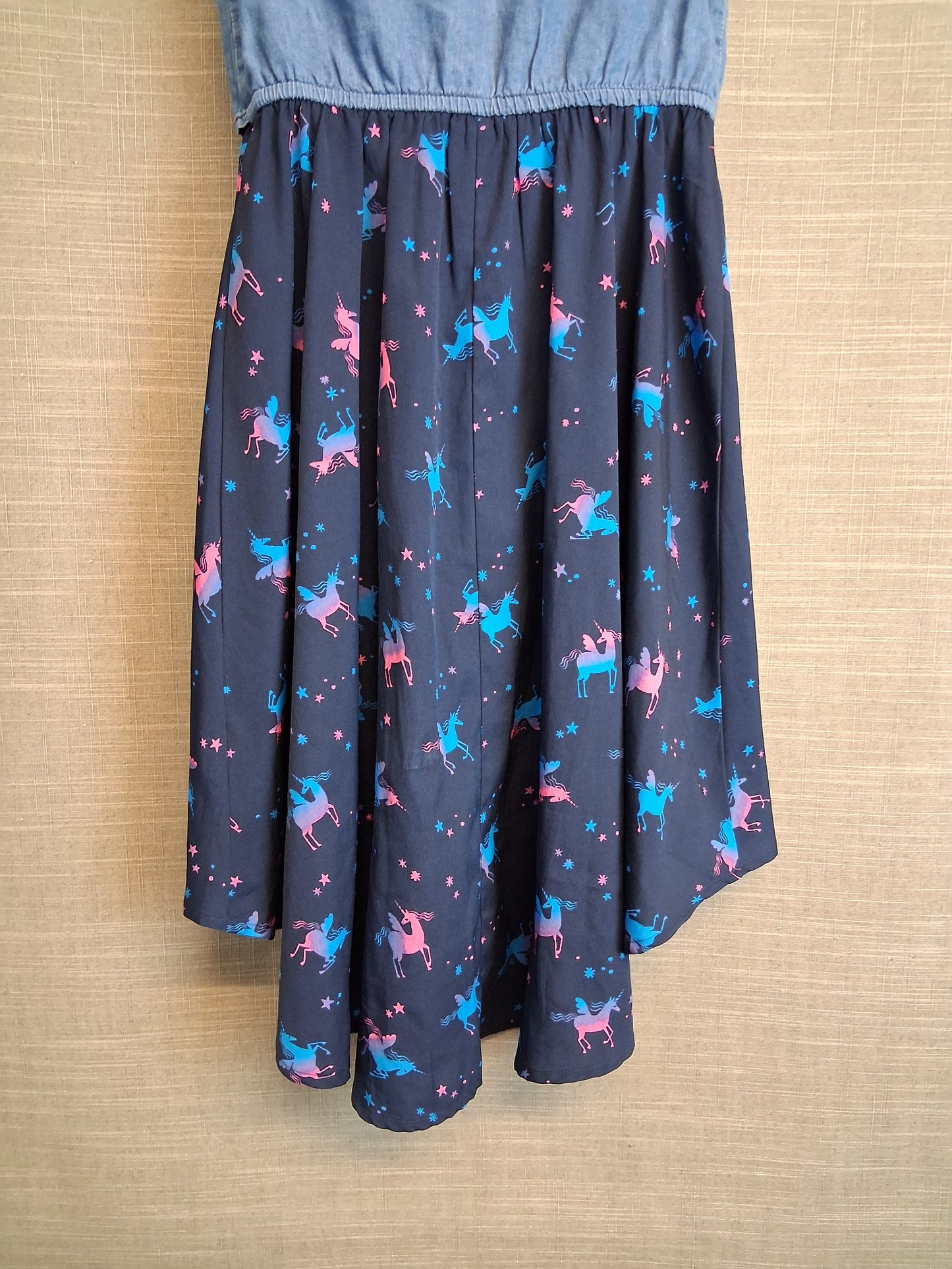 Blue Zoo Girls Unicorn Blue Hi Lo Hem Dress Age 8 Years