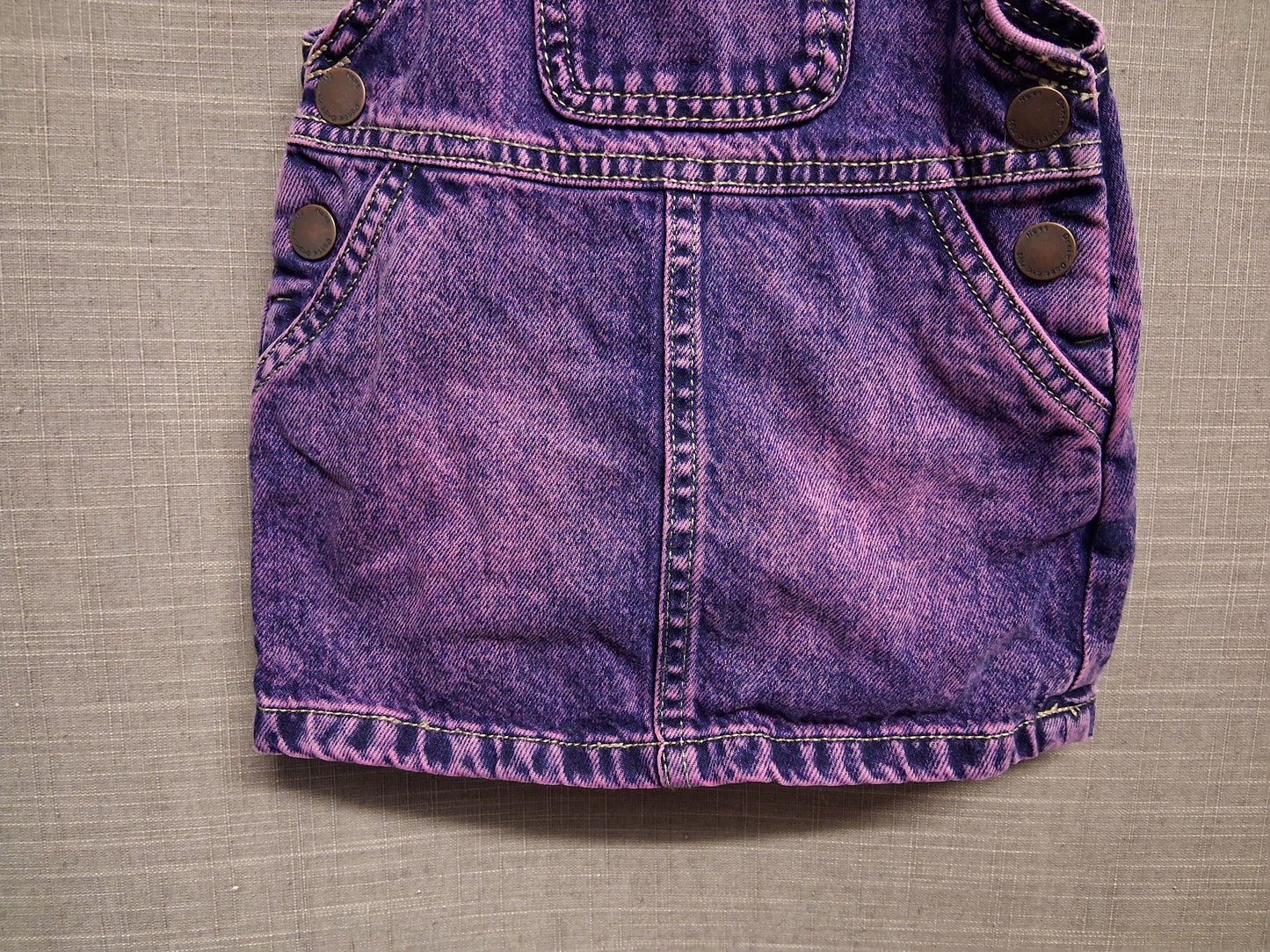 Next Purple Denim Pinafore Dress Age 9-12 months