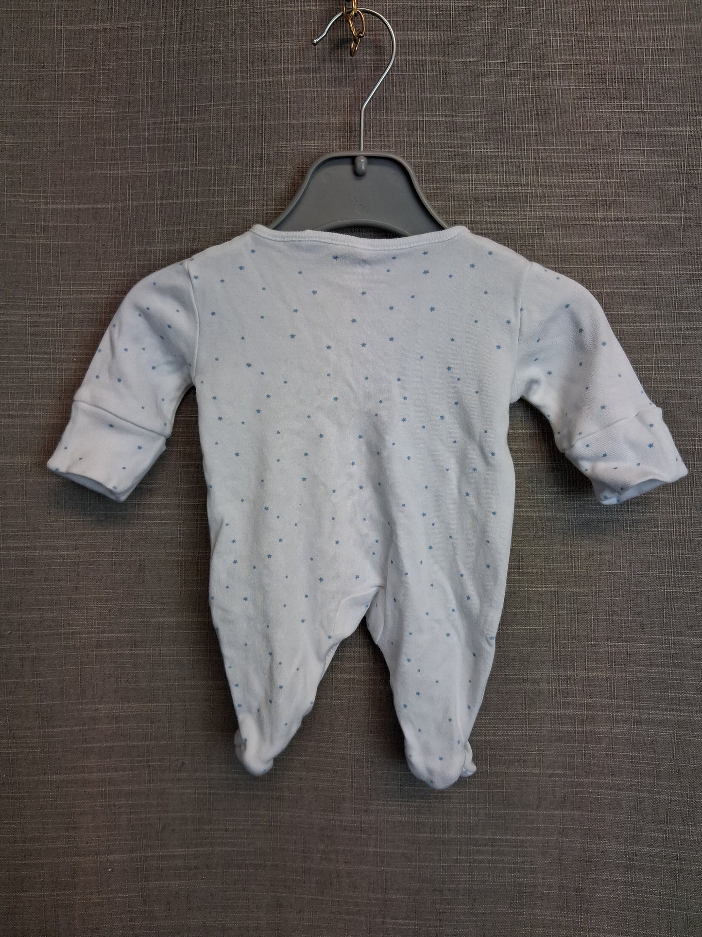 Next Boys Sleepsuit Romper White Blue Spots Age Tiny Baby