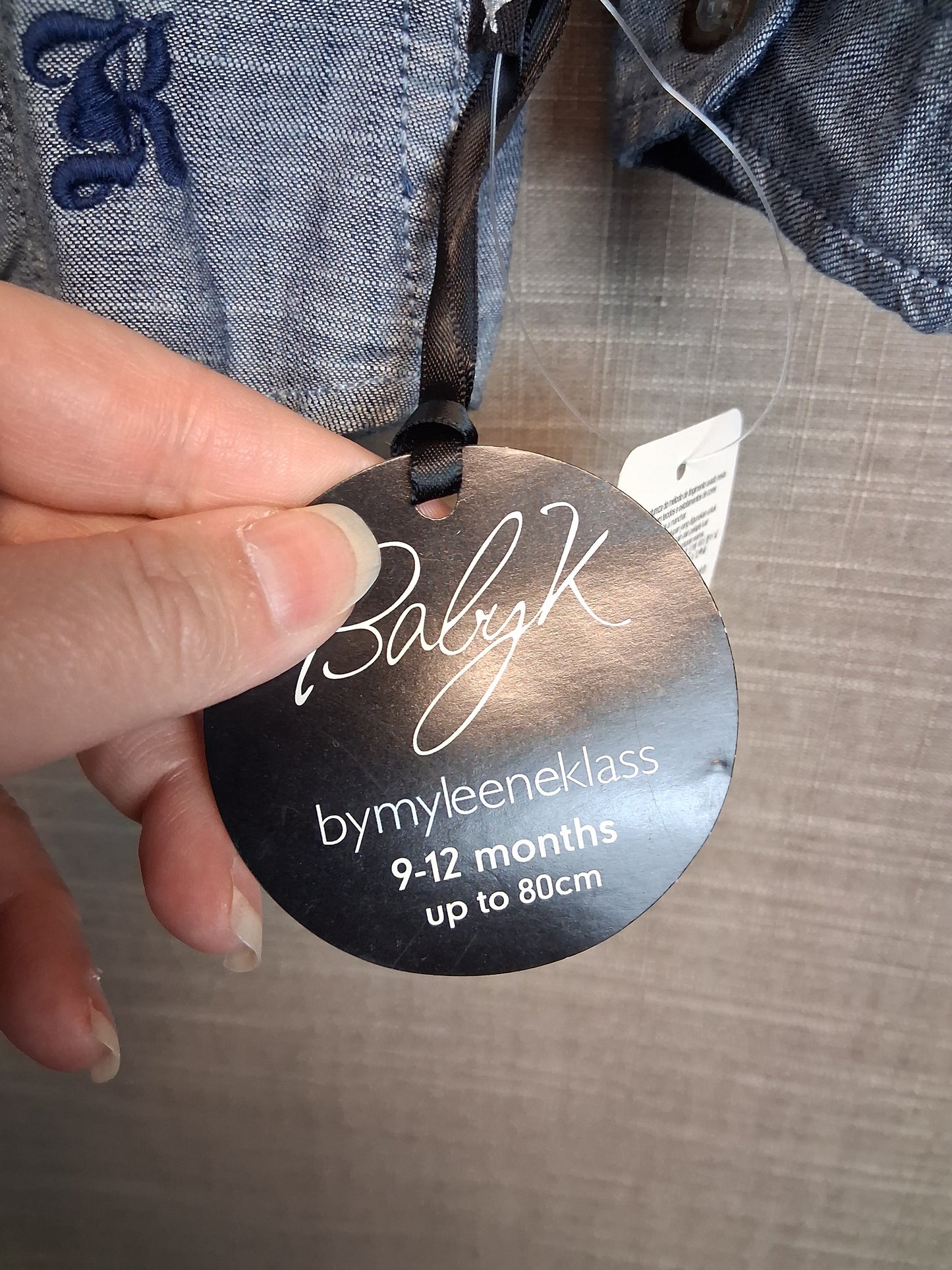 Baby K Myleene Klass Boys Denim Shirt Long Sleeve Age 9-12 Months New