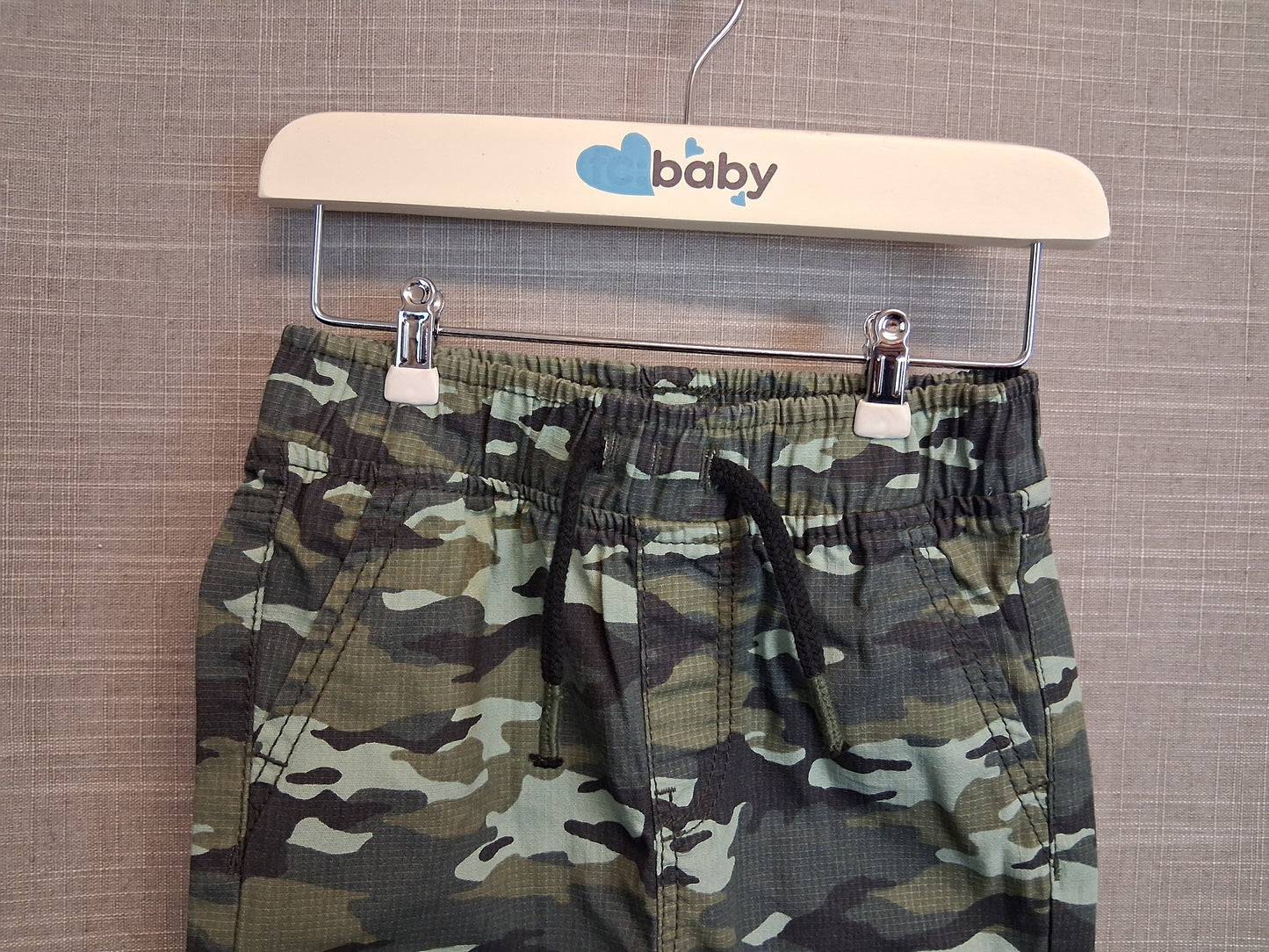 Nutmeg Boys Green Camouflage Cargo Trousers Age 9-12 Months