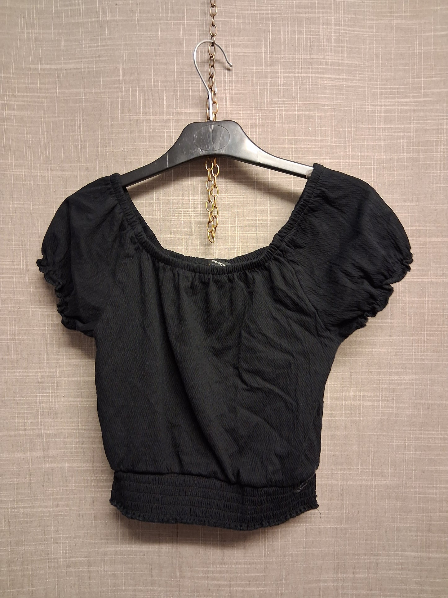 George Girls Black Off the Shoulder Top Age 7-8 Years