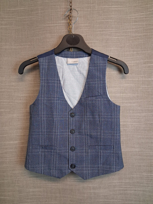 Next Boys Blue Check Waistcoat Age 5 Years